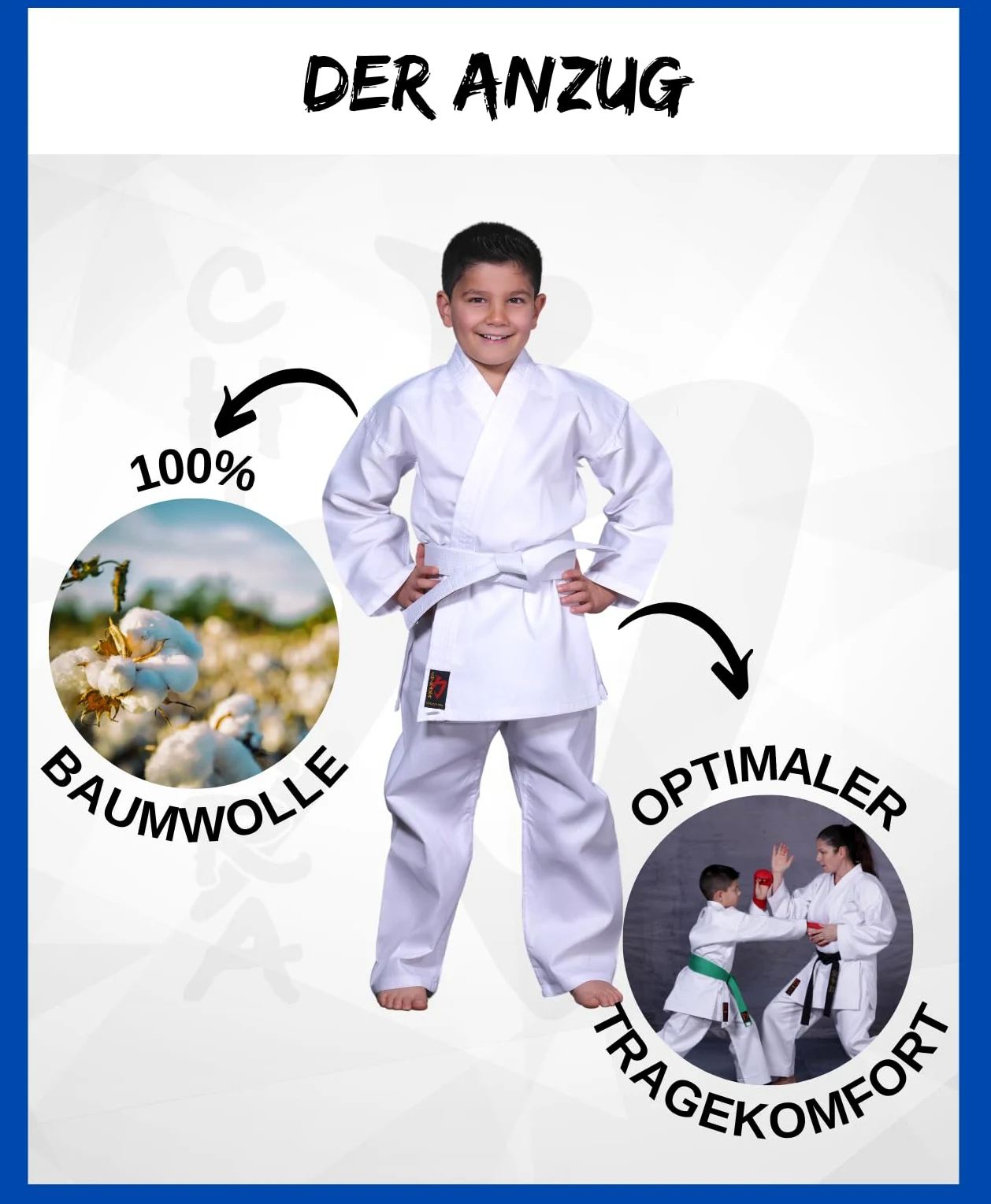 Chikara Tuta da karate bambini bianco, abito da karate ragazzi, abito da karate, tuta da karate per bambini in cotone, tuta da arti marziali bambini