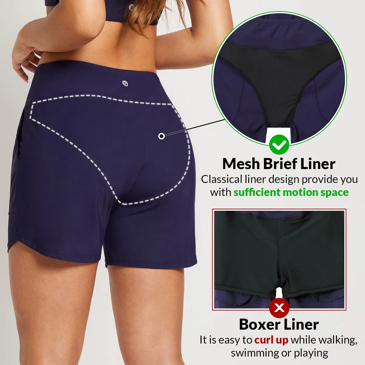 baleaf Pantaloncini da Bagno Donna con Fodera Costume da Nuoto Vita Alta Controllo della Pancia Costumi da Bagno Mare Tankini Shorts