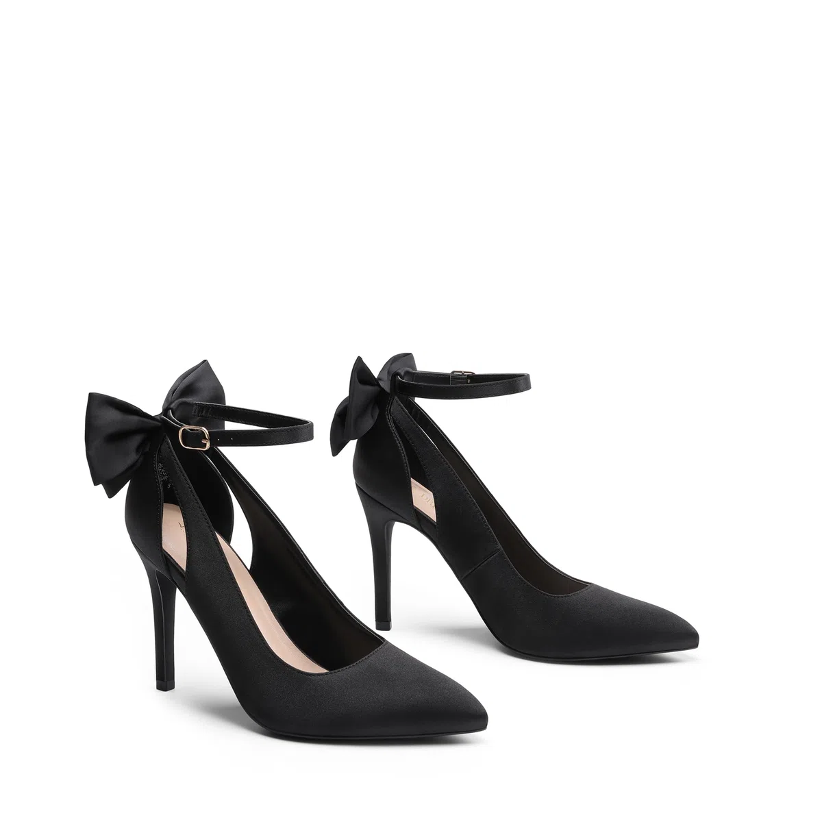 DREAM PAIRS Scarpe da donna con tacco a spillo e cinturino a spillo a punta e fiocco, scarpe sexy per feste e matrimoni