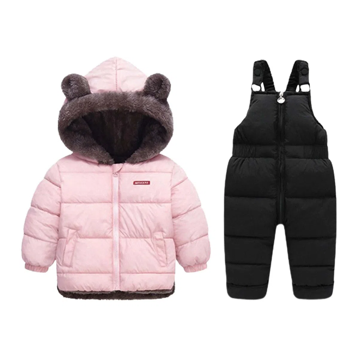 Generisch Tuta termica da neve invernale per bambini e bambine, isolata, imbottita, tuta con giacca, calda e accogliente, per bambini e bambini, per giocare a freddo