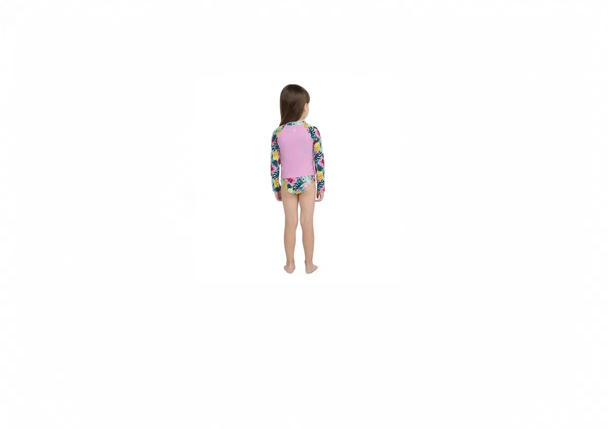 Hurley Long Sleeve Rash Guard 2-Piece Swimsuit Set di Rash Guard Bambine e Ragazze (Pacco da 2)