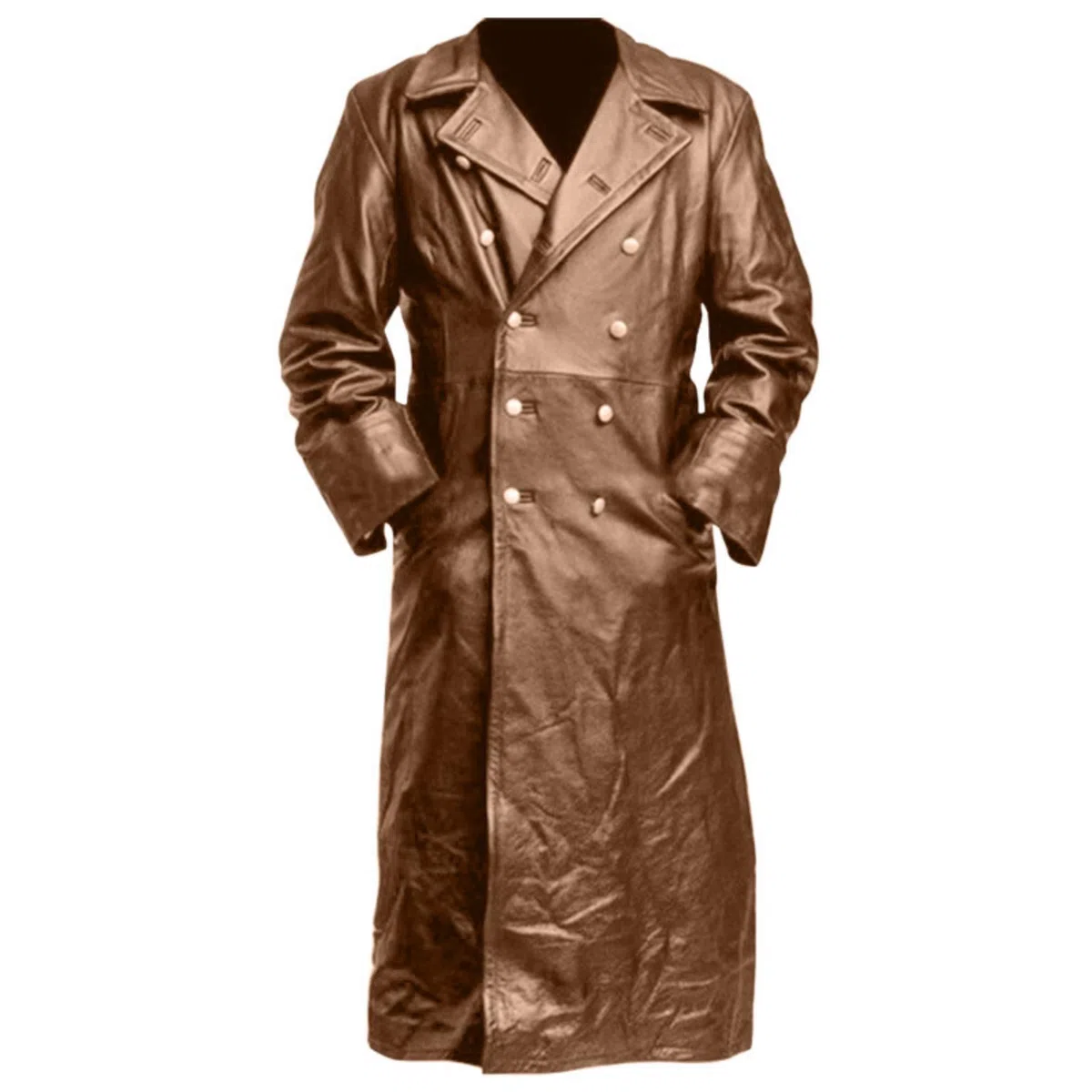 Maiyifu-GJ Trench da uomo in finta pelle, lunghezza intera, stile steampunk, vintage, aperto sul davanti, cardigan