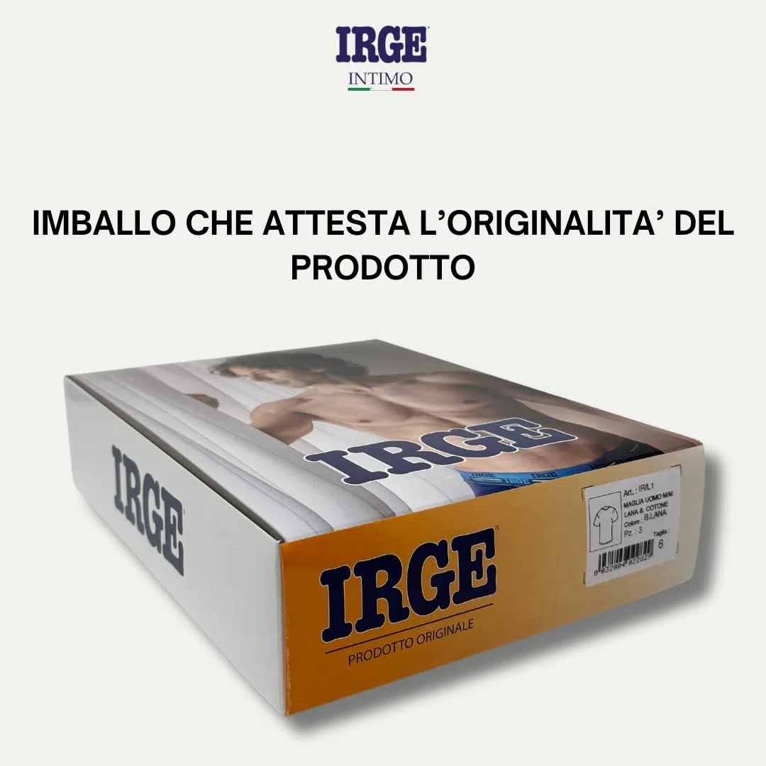 Irge - Maglie Intime Uomo Lana e Cotone (Pacco da 3) Girocollo e Scollo V Lana Fuori e Cotone sulla Pelle per L'Autunno e l'inverno