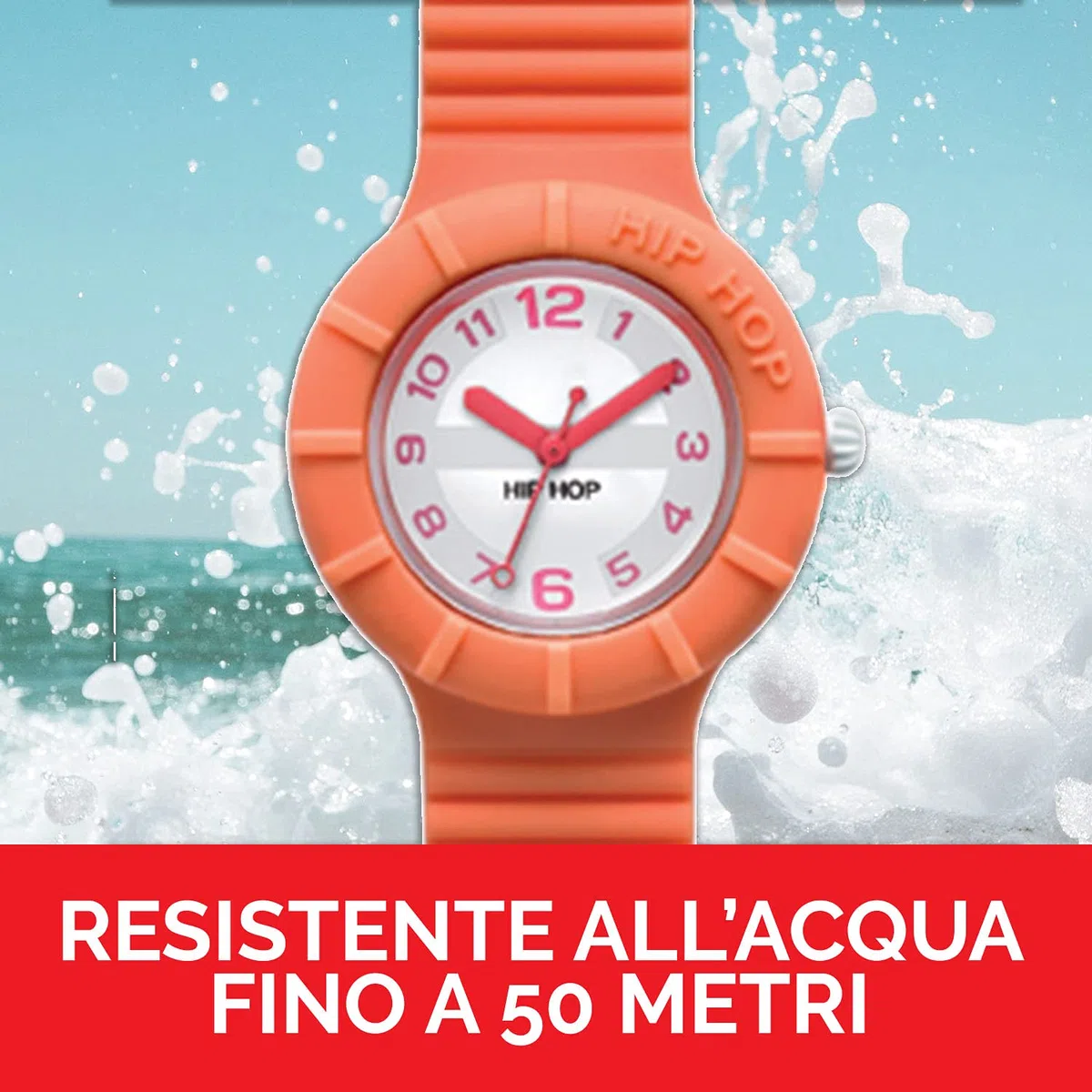 HIP HOP Orologio Donna, Collezione NUMBERS COLLECTION, Movimento, Resistente all'acqua fino a 30 metri, Cinturino in Silicone Stampato, Lunghezza regolabile, Idee regalo Donna