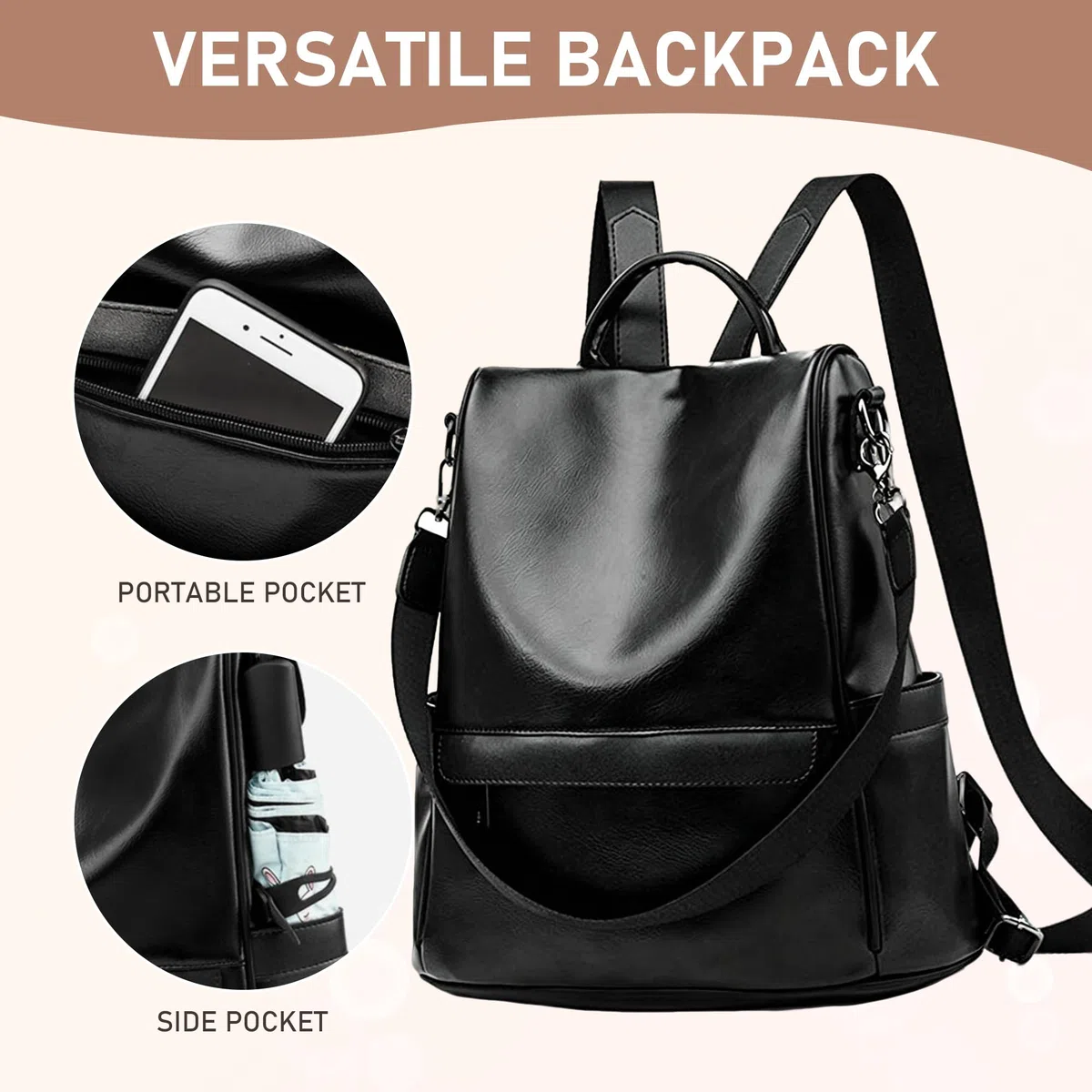 shepretty Zaini, zaino da viaggio da donna, antifurto, borsa a tracolla