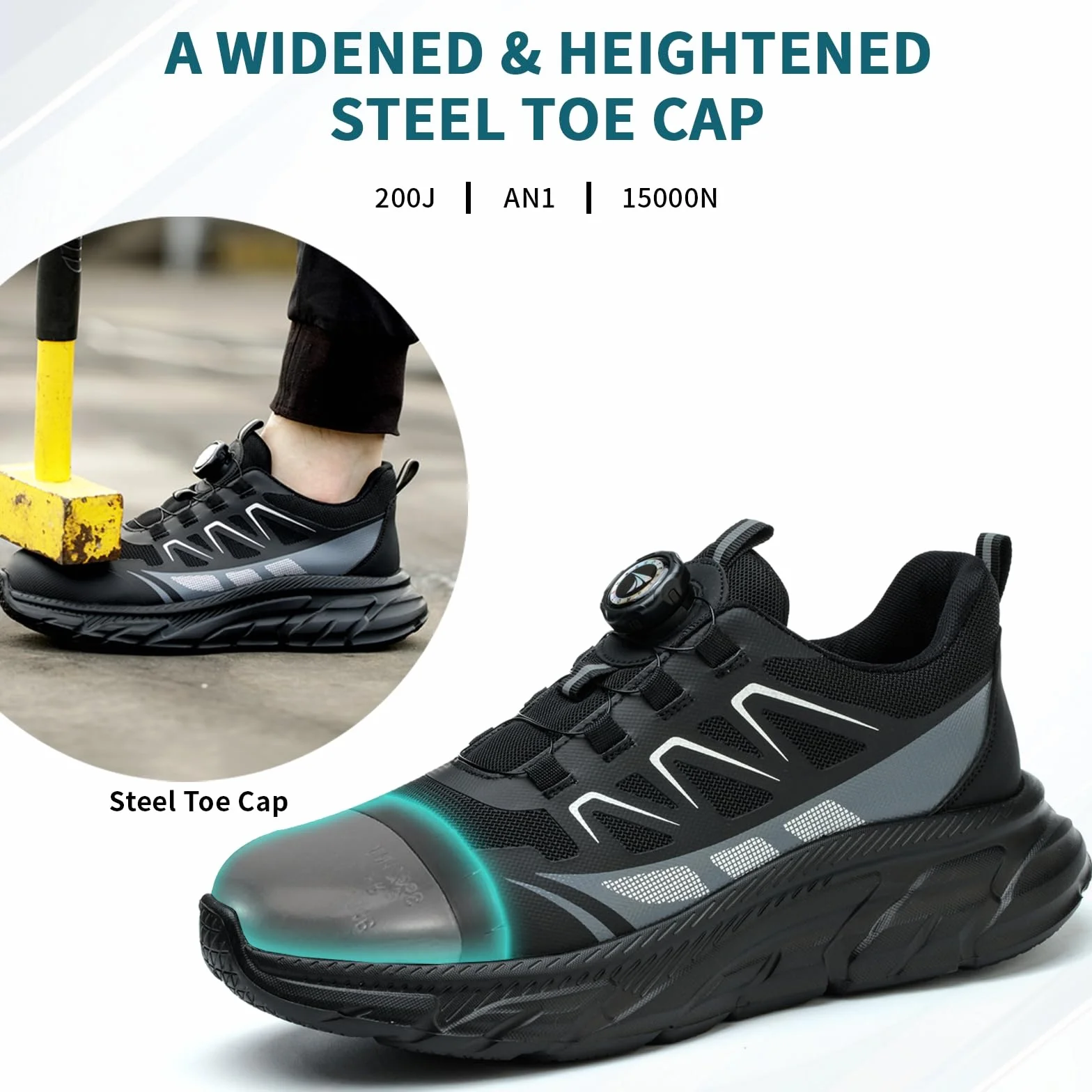 RASEARY Scarpe Antinfortunistiche Uomo Donna Leggere Scarpe da Lavoro Comode Scarpe da Antinfortunistica con Punta in Acciaio Traspiranti Antiscivolo Scarpe Protettive Industriali