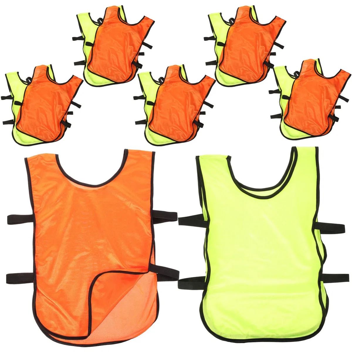 Sosoport 12pezzi Pettorine Sportive Per Allenamento Di Calcio e Basket Gilet Traspiranti e Lavabili Perfetti Per Sport Di Squadra Fluo e Arancio