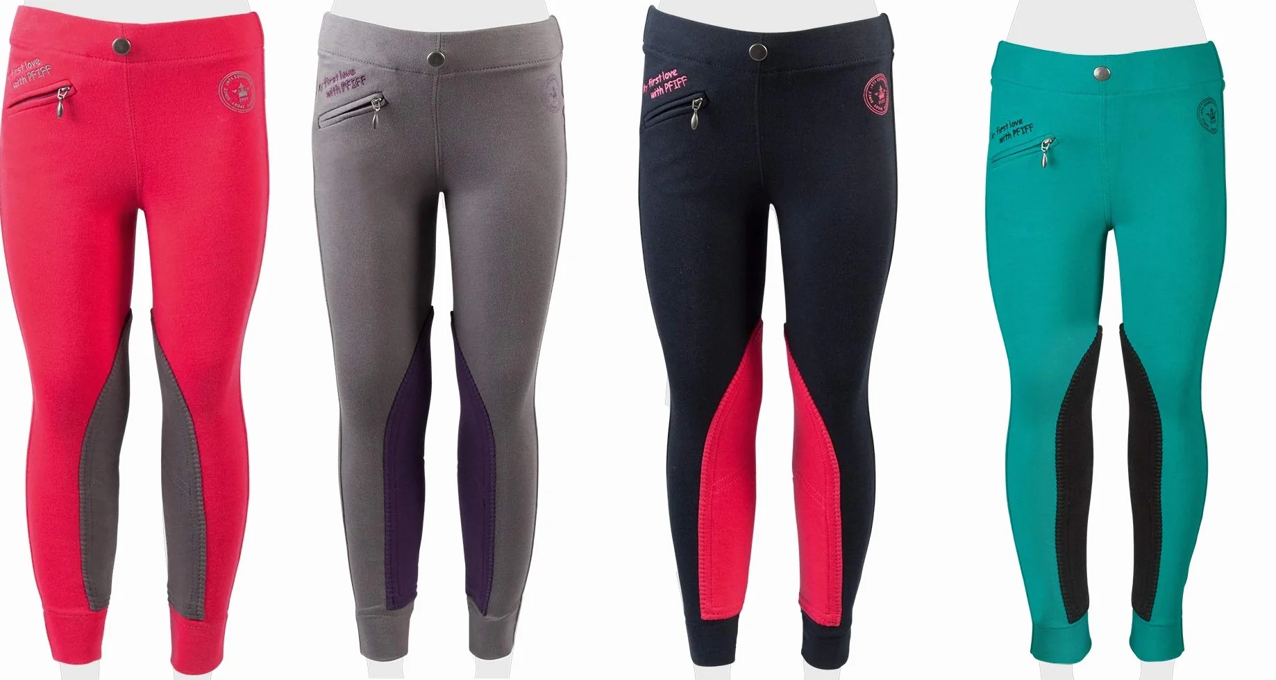 PFIFF Ella Stoff Besatz, Pantaloni da Equitazione Bambini