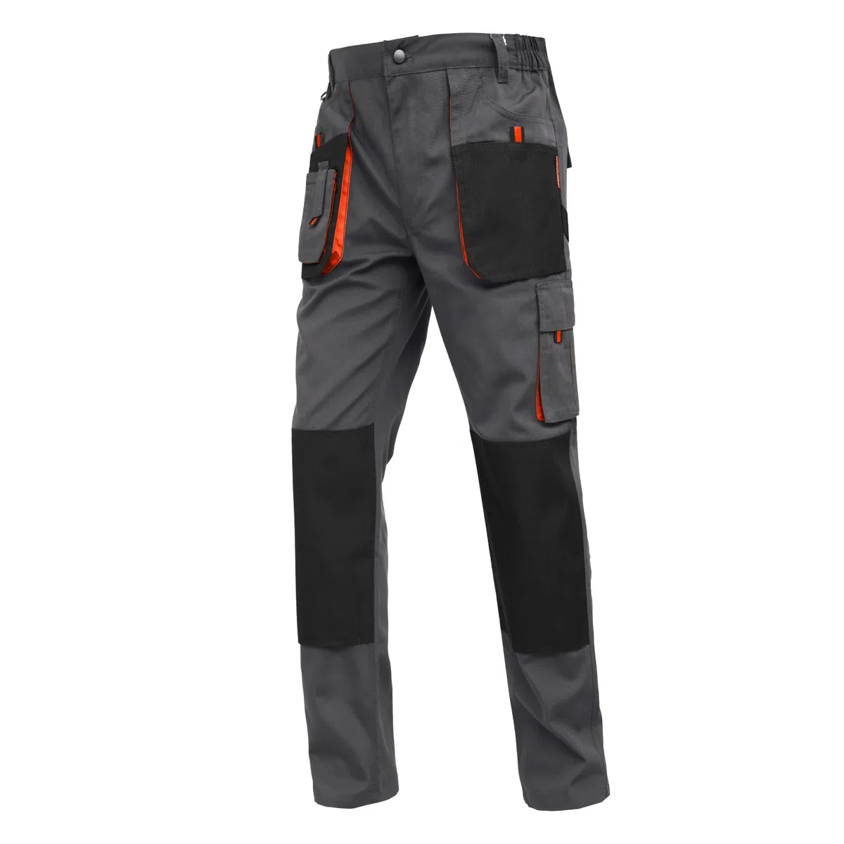 WORK IDEA - Pantaloni da lavoro da uomo, in tela resistente, con tasche per ginocchiere in tessuto Oxford