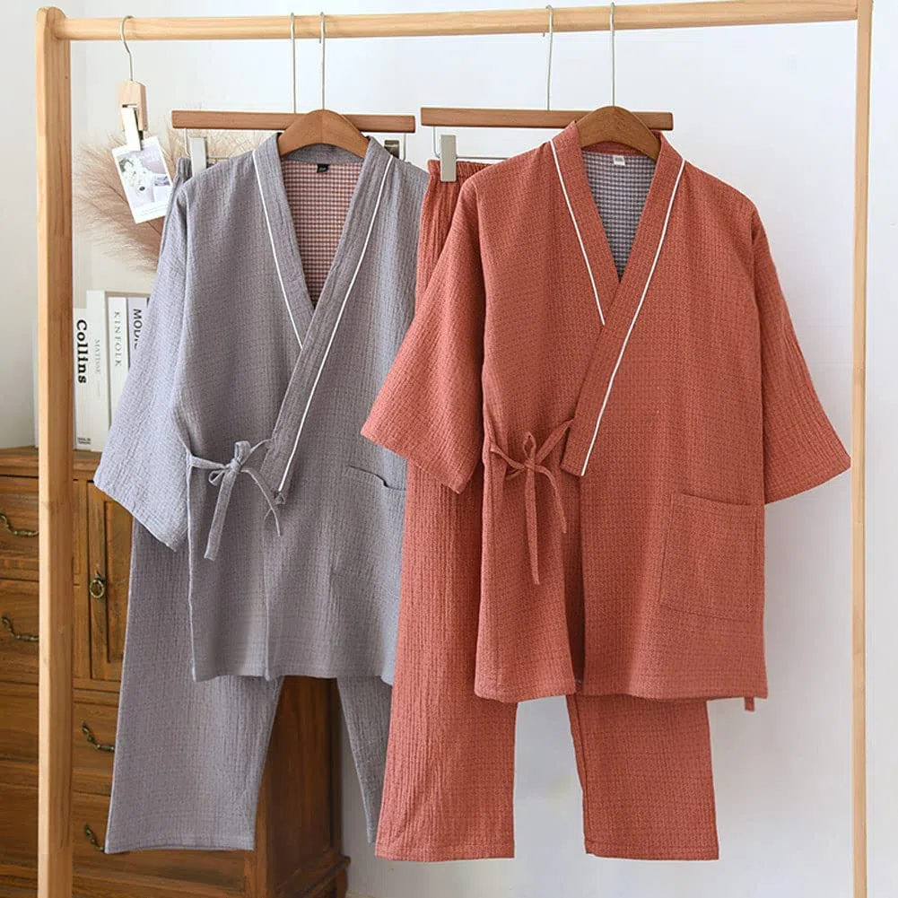 Pigiama in stile giapponese in garza di cotone kimono giapponese