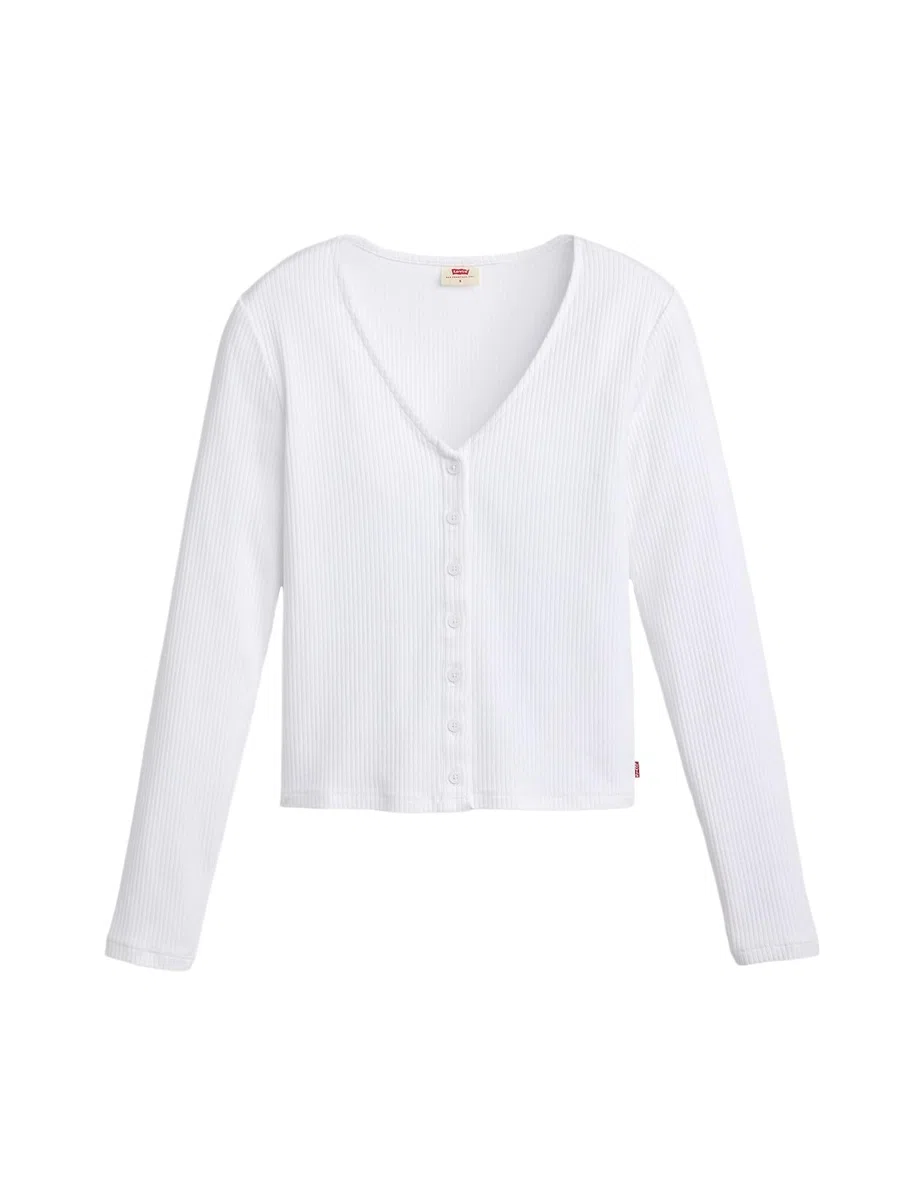 Levi's Donna Maglietta a Maniche Lunghe Muse con Scollo a V, Slim Fit