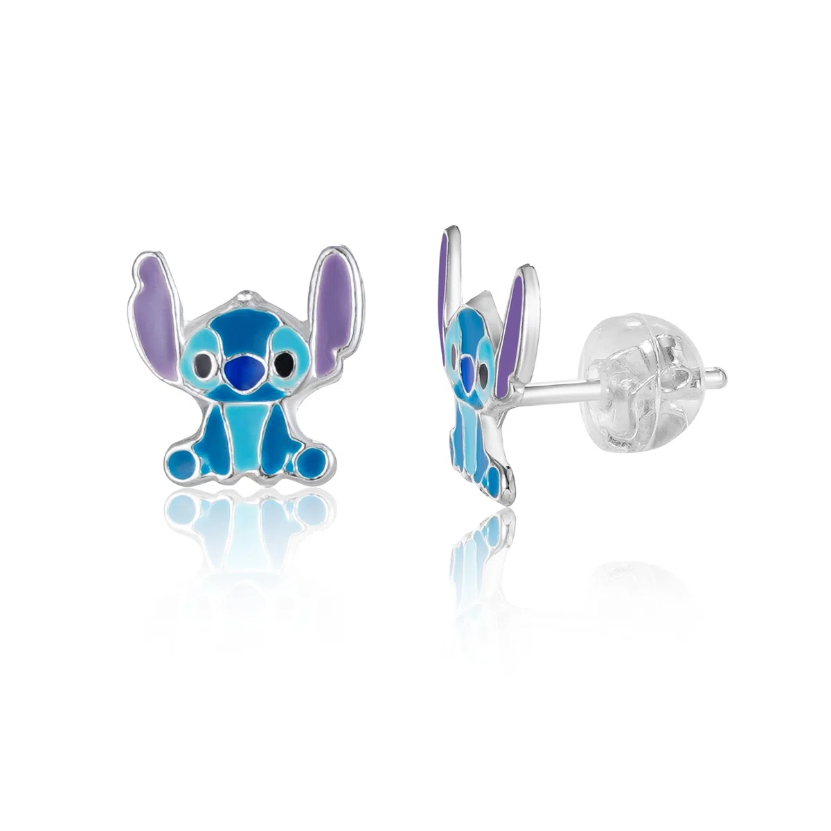Orecchini Disney Lilo e Stitch, Argento Sterling con Smalto per Bambini e Bambine, Gioielli Disney