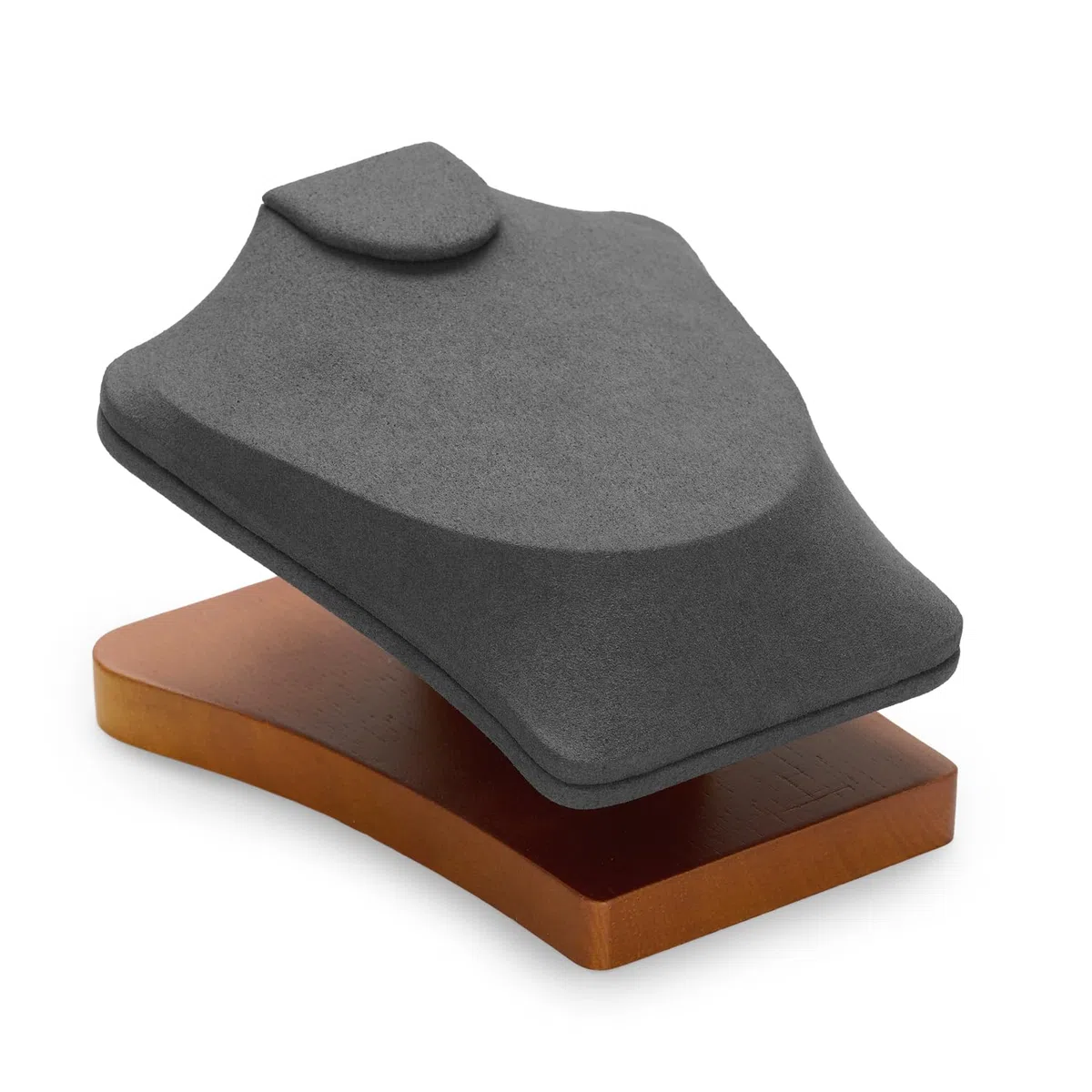 Oirlv Espositore Per Collane In Legno Massiccio, Espositore Per Gioielli Da Centro Commerciale, Espositore Per Gioielli A Busto Di Collana (Grigio Scuro)