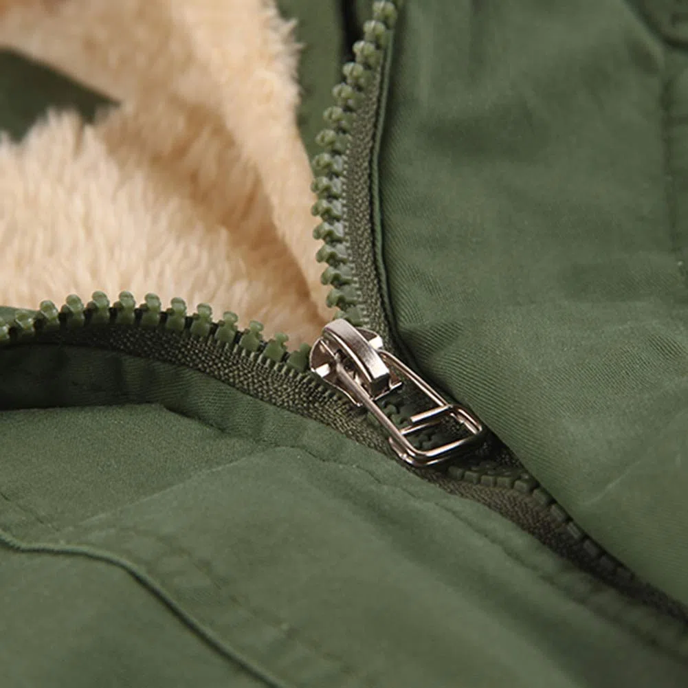 amropi Bambini Ragazzi Cappuccio Parka Inverno Giacca Foderato in Pile Caldo Cappotti per 3-9 Anni