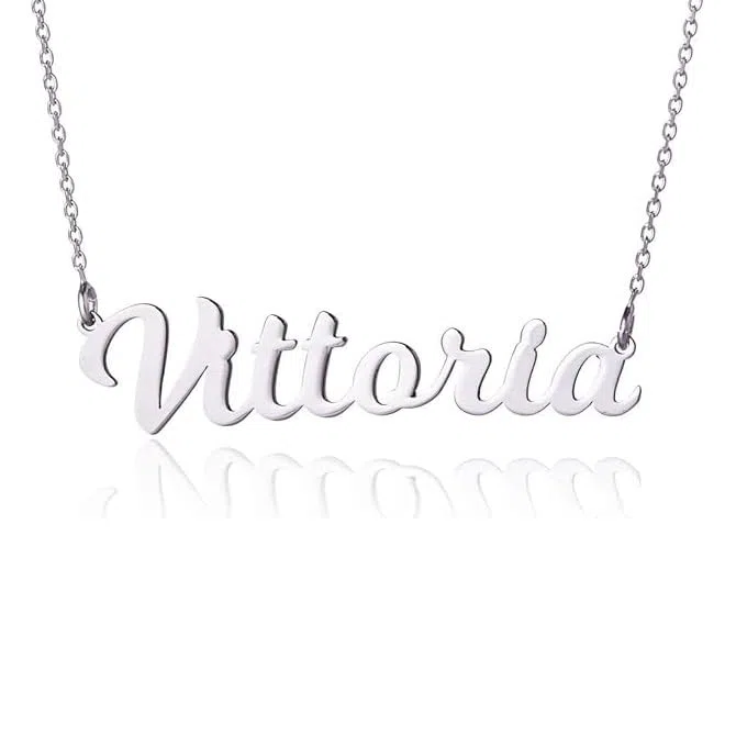 Sakrami Collana con Nome in Argento Kids Collection per bambini Collana in Argento 925 Sterling, con Nome Personalizzabile + Confezione regalo Personalizzata - per compleanno anniversario