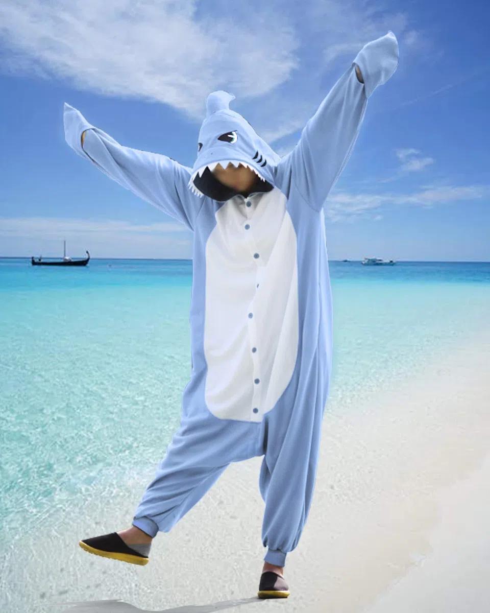 wotogold Pigiama di Squalo Animale Costumi Cosplay per adulti unisex