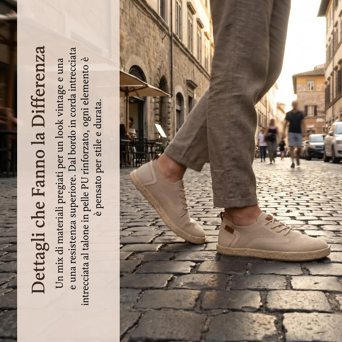 GLAMORA Espadrillas da uomo, scarpe piatte traspiranti, in tessuto con lacci, leggere, flessibili, suola in gomma antiscivolo, mocassino urbano comfort
