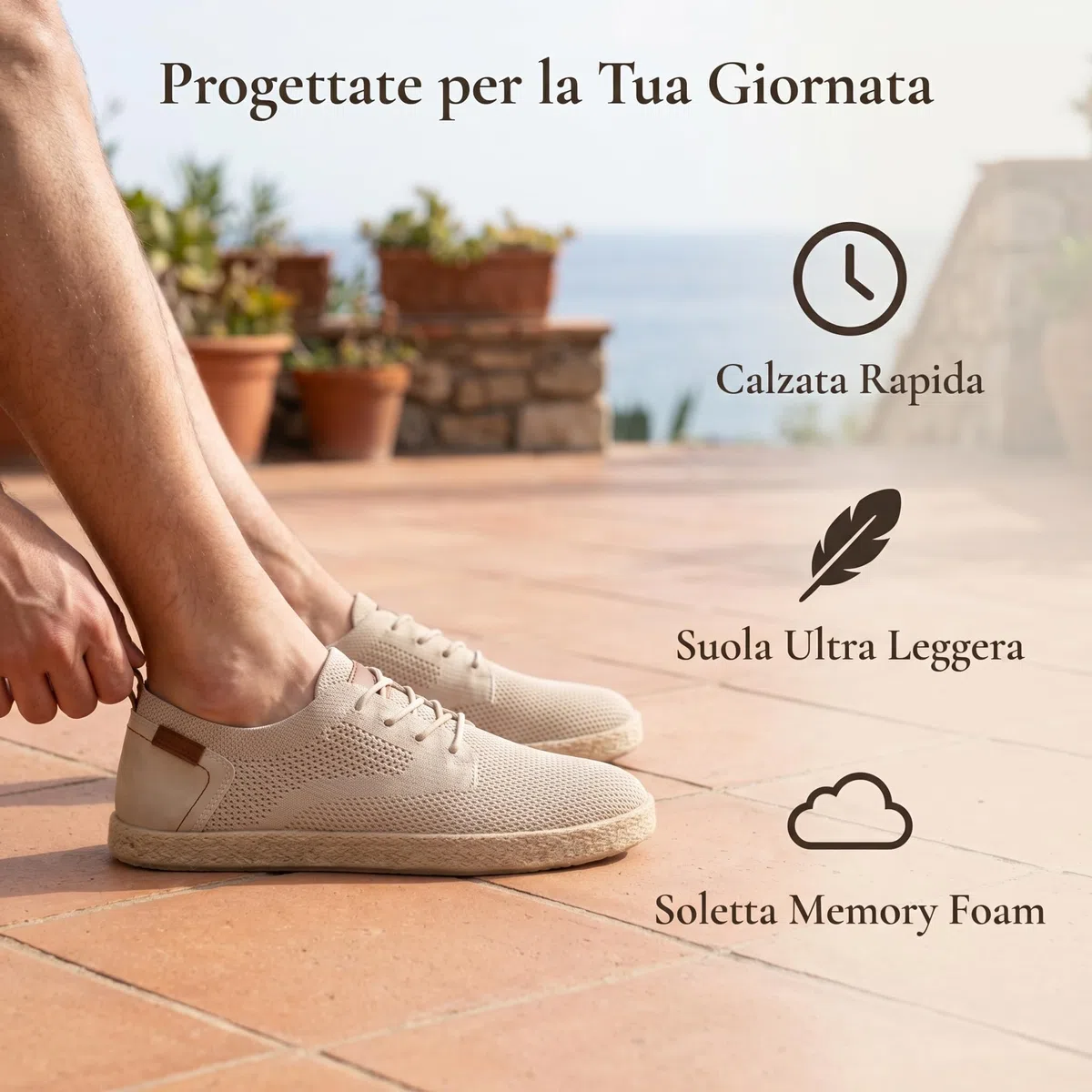 GLAMORA Espadrillas da uomo, scarpe piatte traspiranti, in tessuto con lacci, leggere, flessibili, suola in gomma antiscivolo, mocassino urbano comfort