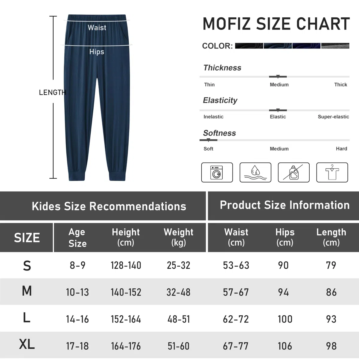 MoFiz Pantaloni Pigiama Lunghi Bambino Ragazzo Morbidi Unisex Joggers Pants 2 Pezzi con Tasche 7-18 Anni