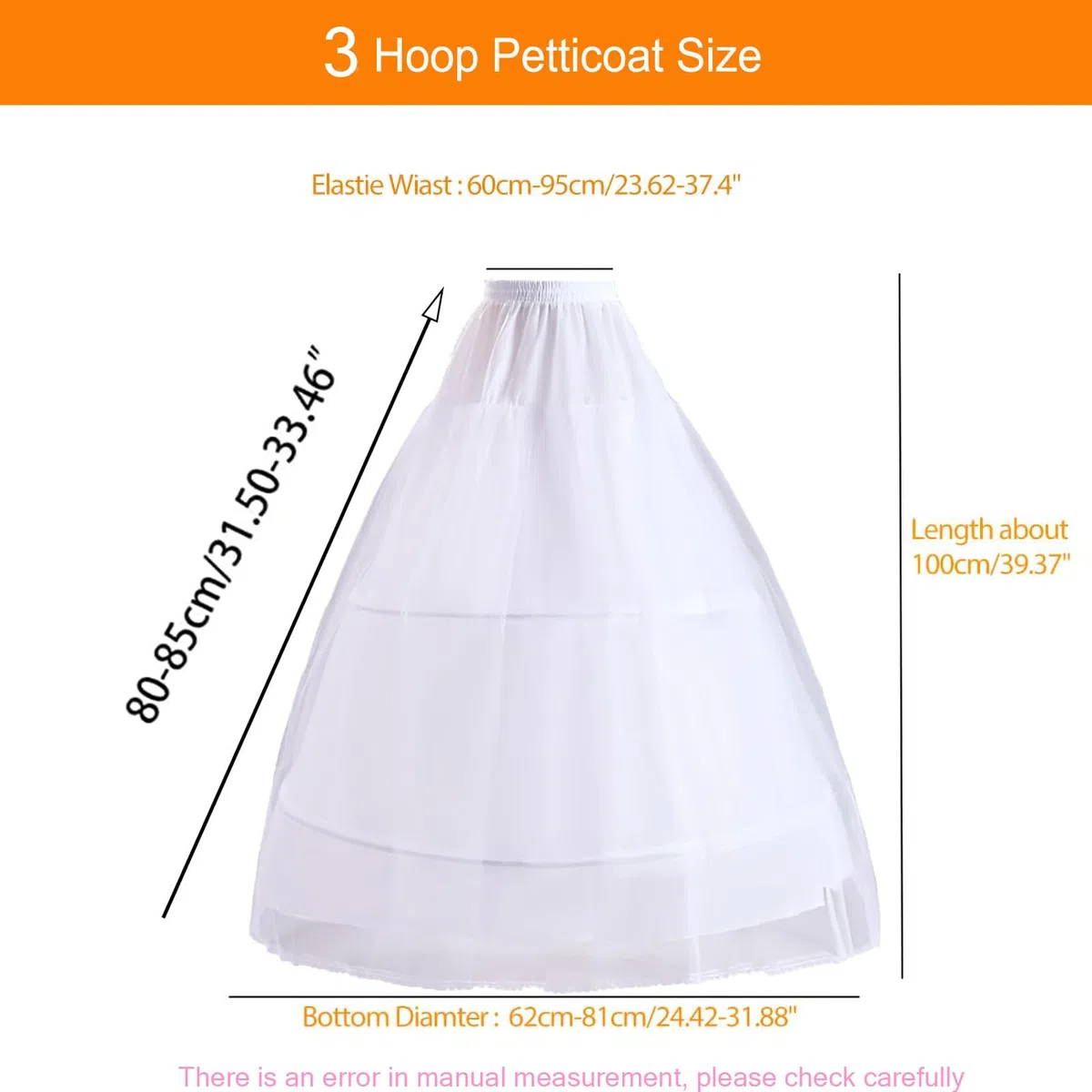 Abito Sposa Sottoveste Gonna, 3 Cerchio Crinolina Cerchi Sottogonna, Donne 3 Cerchi Sottoveste Regolabile, Vintage, Sottogonna per Abito da Sposa Abito da Ballo, Bianca