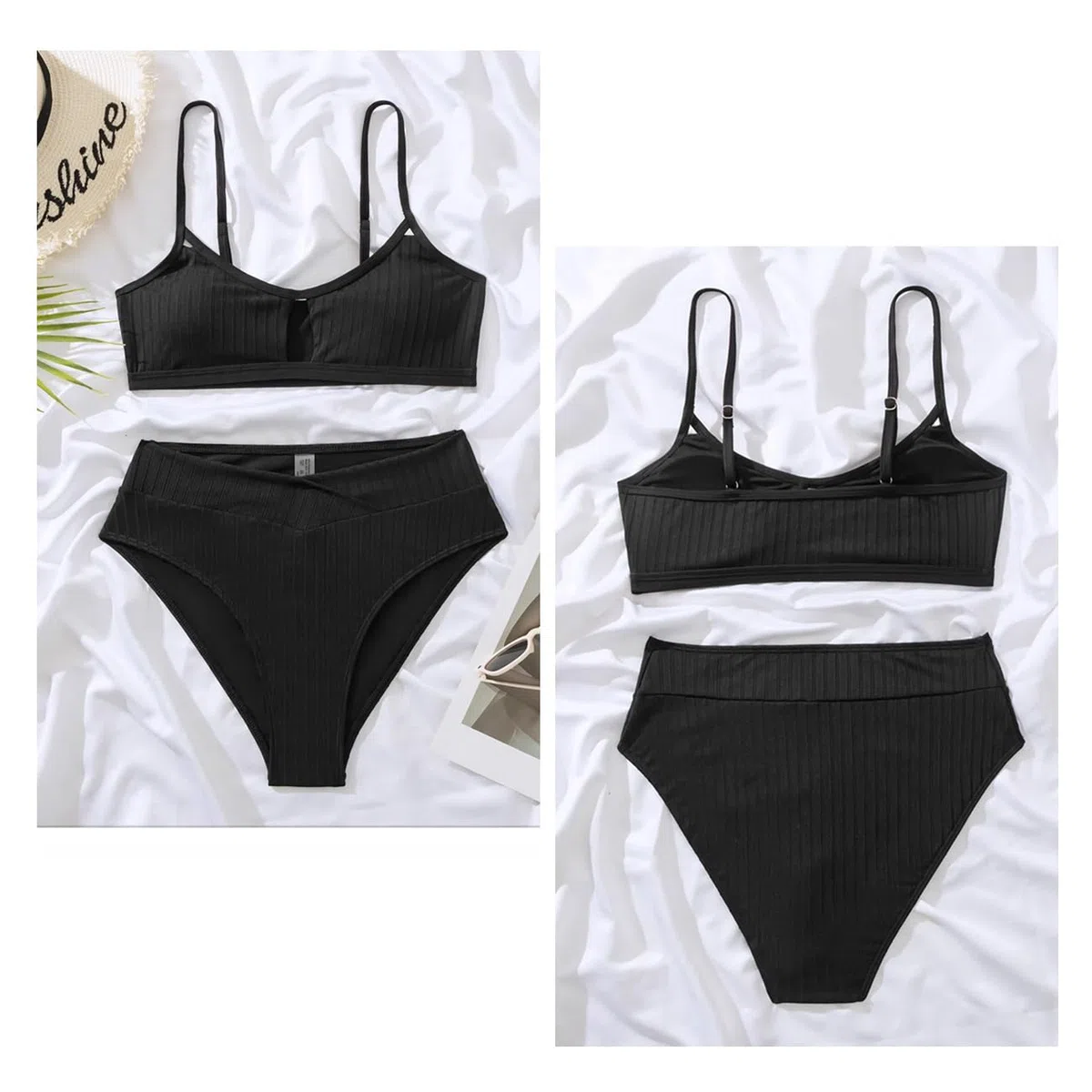 Costume Donna Due Pezzi Bikini Hollow out A Vita Alta Push Up Bikini Swimwear Sexy Costumi da Bagno Beachwear per Spiaggia Mare Estate