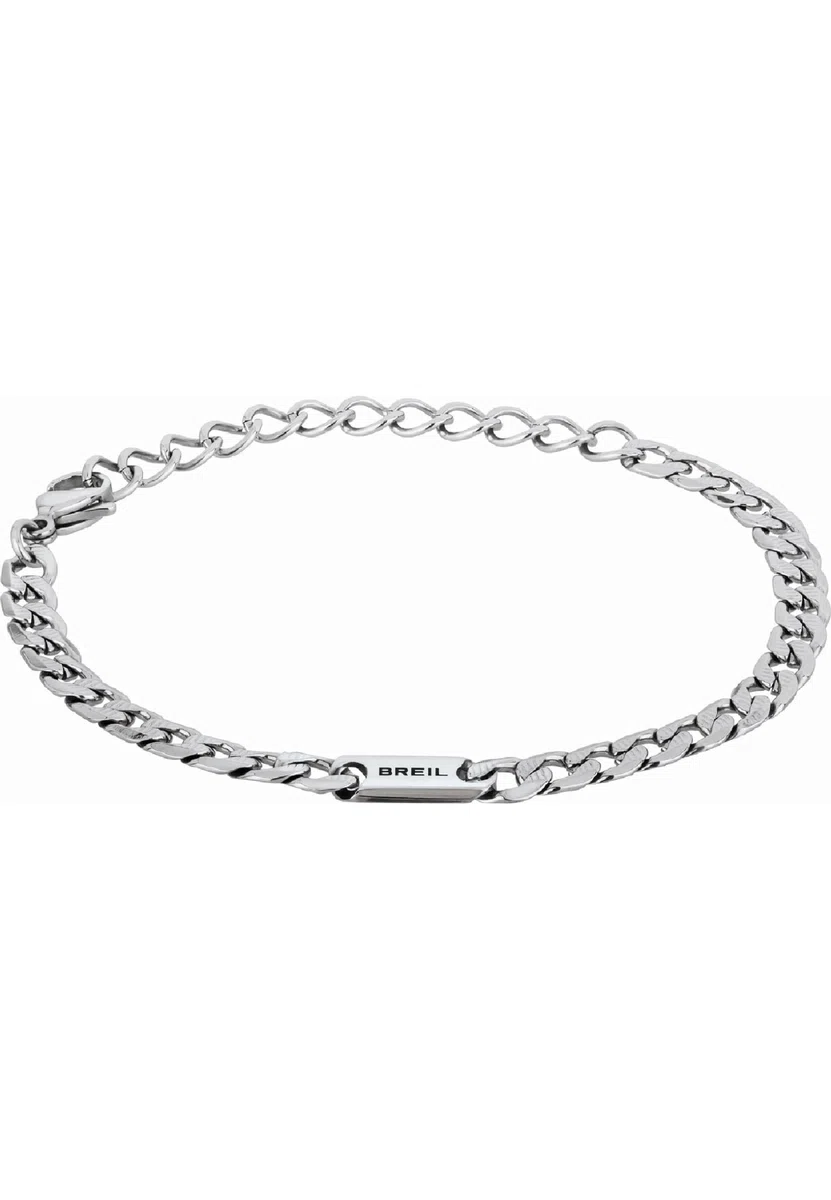 Breil, Collezione Groovy, Bracciale Uomo, Catena in Acciaio Satinato, Pratica Chiusura a Moschettone, Misura 21 cm, Idee Regalo Uomo e Ragazzo