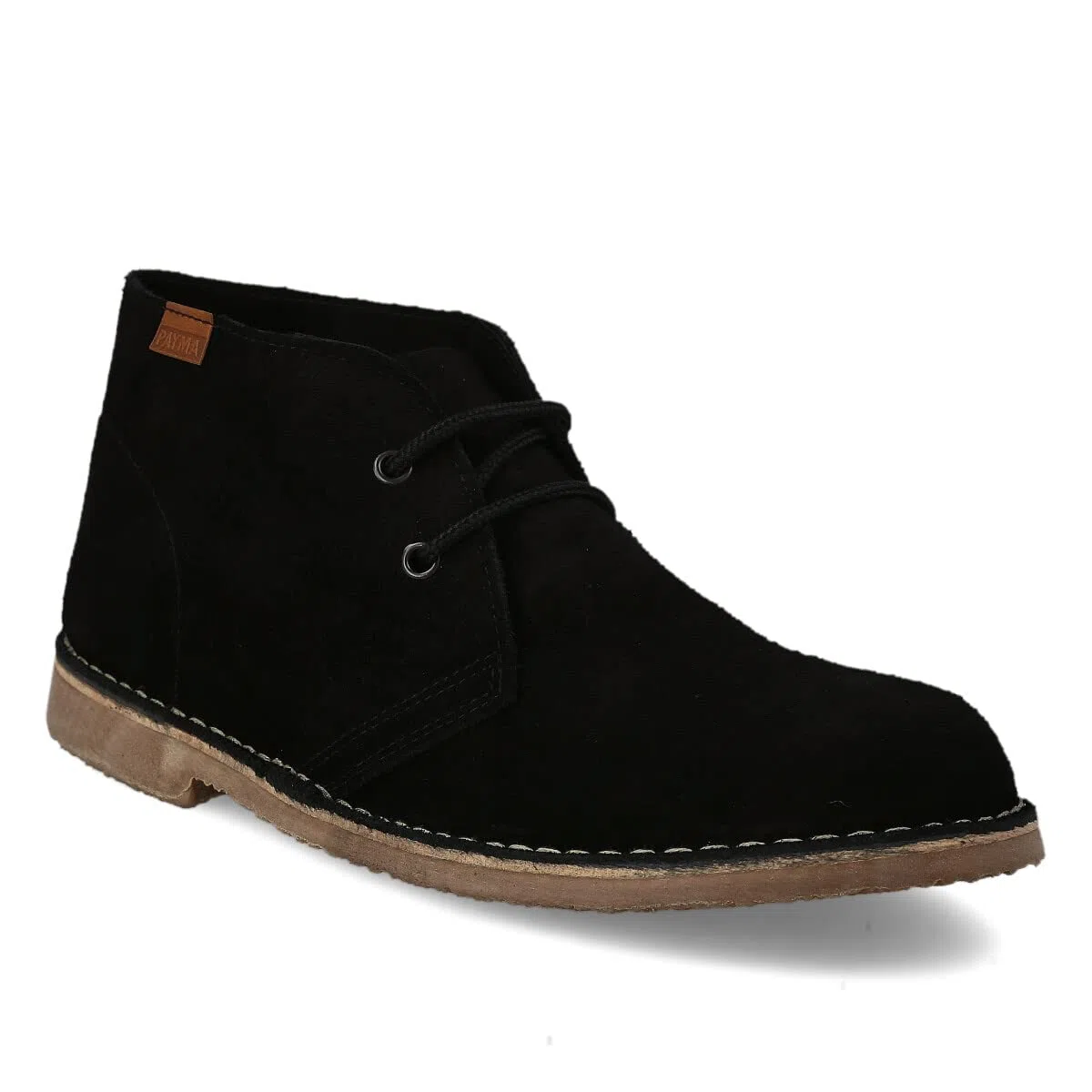 Stivali Stivaletti Safari Deserto in Pelle per Uomo e Donna. Fatto in Spagna. Scarpa Chukka in Crosta di Pelle Sport. Chiusura con Lacci. Suola in Gomma