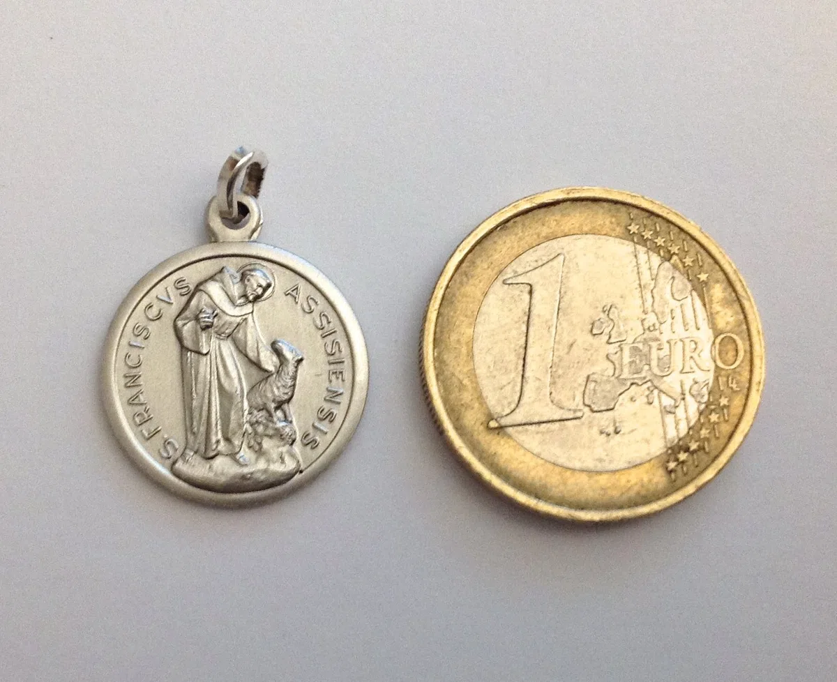 I G J Medaglia di San Francesco D'Assisi Massiccio 925 millesimi - Patrono d'Italia e D'Europa