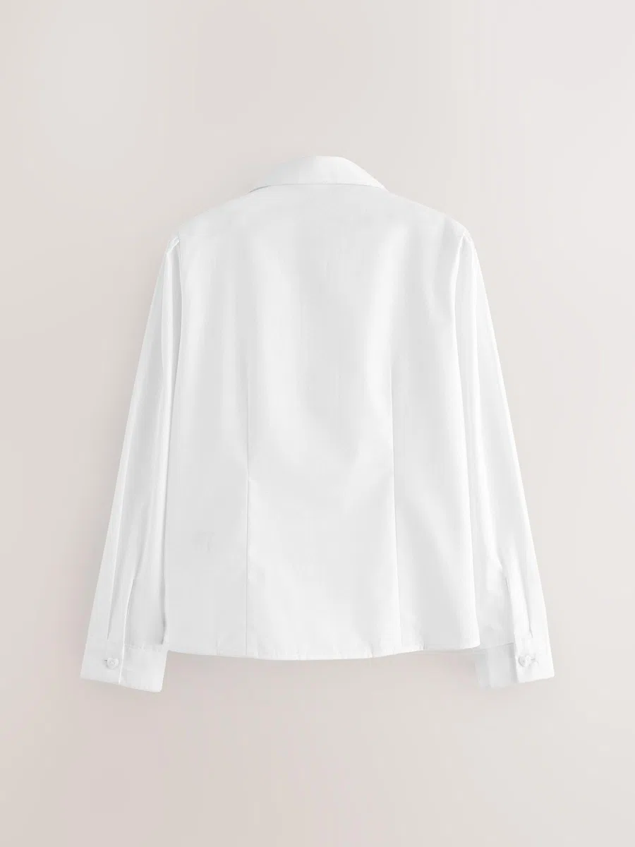 NEXT Ragazza Confezione da 2 Bluse per la Scuola a Manica Lunga con Finiture in Pizzo