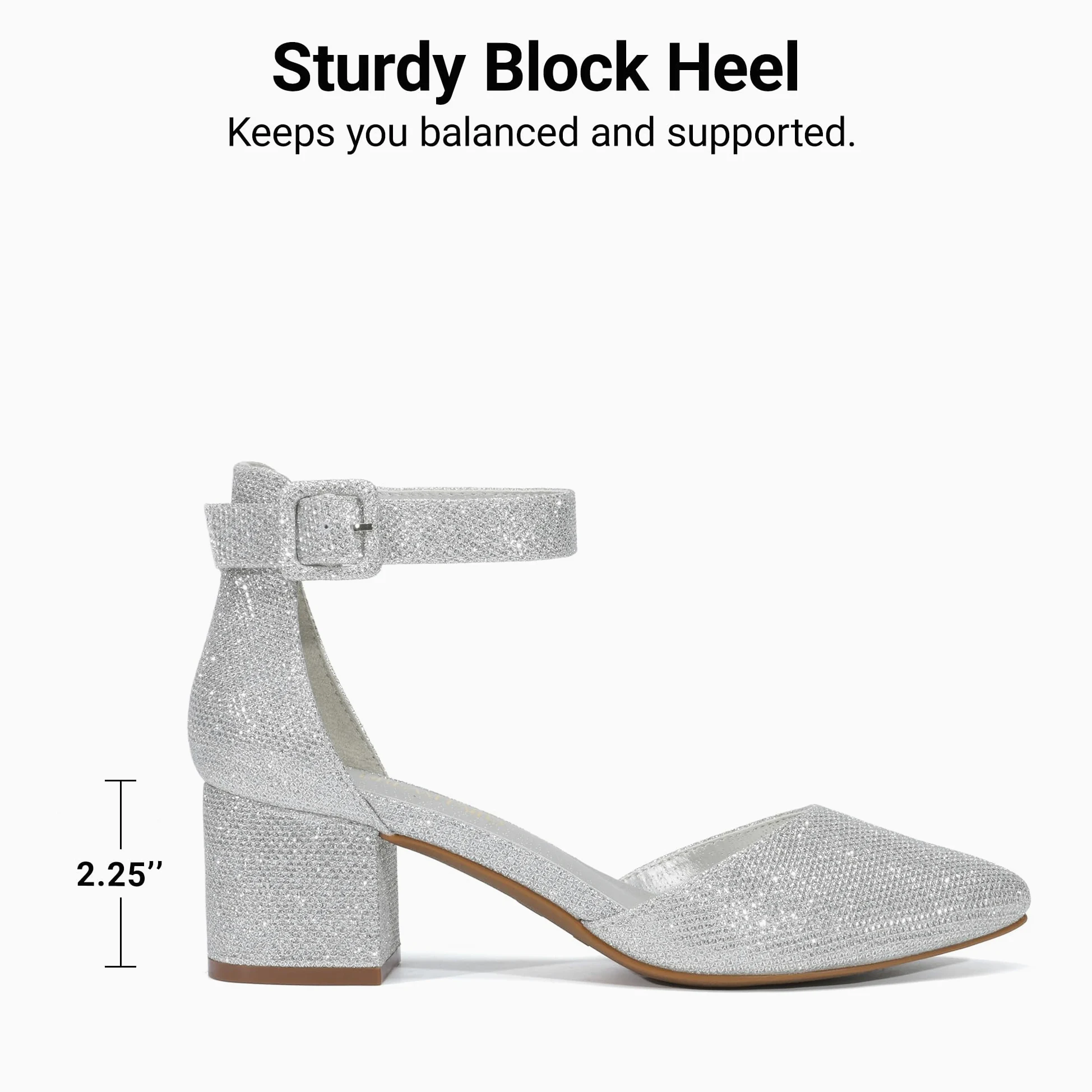 DREAM PAIRS Scarpe Tacco Pump per Donna Comode Eleganti Scarpe Décolleté con Tacco Grosso e Punta