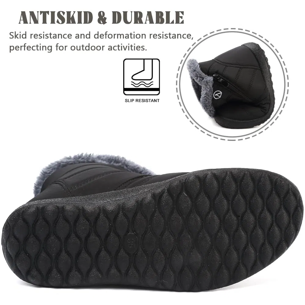 Stivali Ragazze Ragazzi Invernali Stivali da Neve Impermeabili Caldo Peluche Bambini Stivaletti All'aperto Antiscivolo Scarpe Trekking