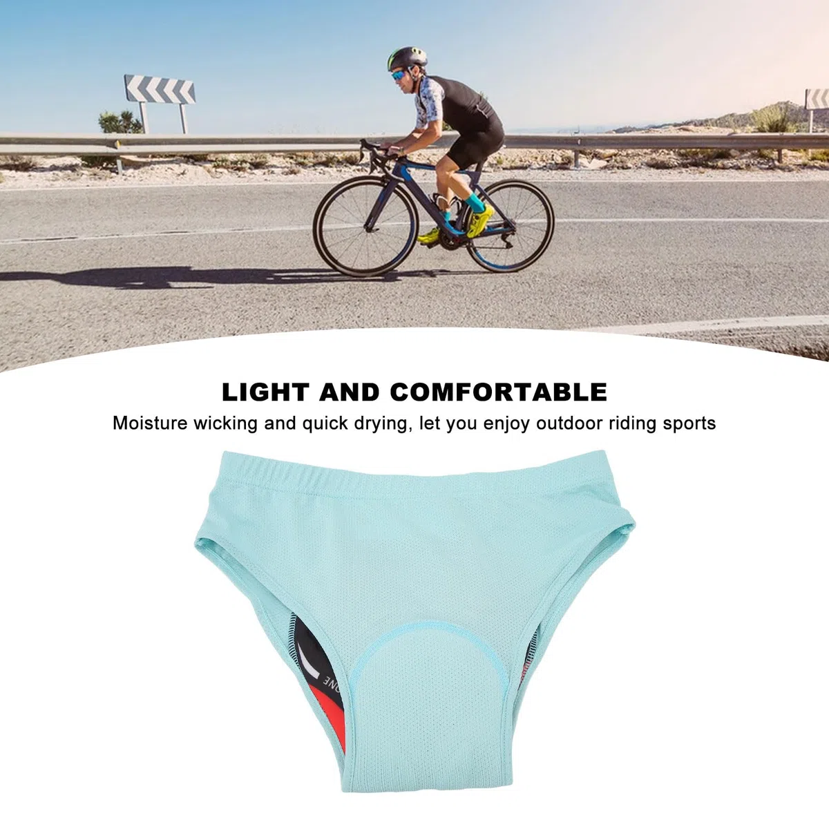 Tbest Intimo da Ciclismo da Uomo Slip da Ciclismo da Uomo Mutande da Bici Imbottite in Silicone Pantaloncini da Ciclismo Elastici Traspiranti Ad Asciugatura Rapida per L'Estate Guida