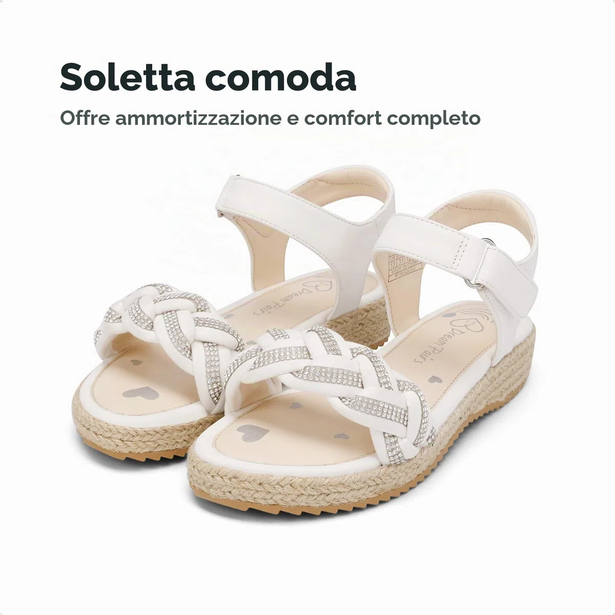 DREAM PAIRS Estate Sandali Alla Moda per Bambine con Tacco a Zeppa Basso e Suola Antiscivolo