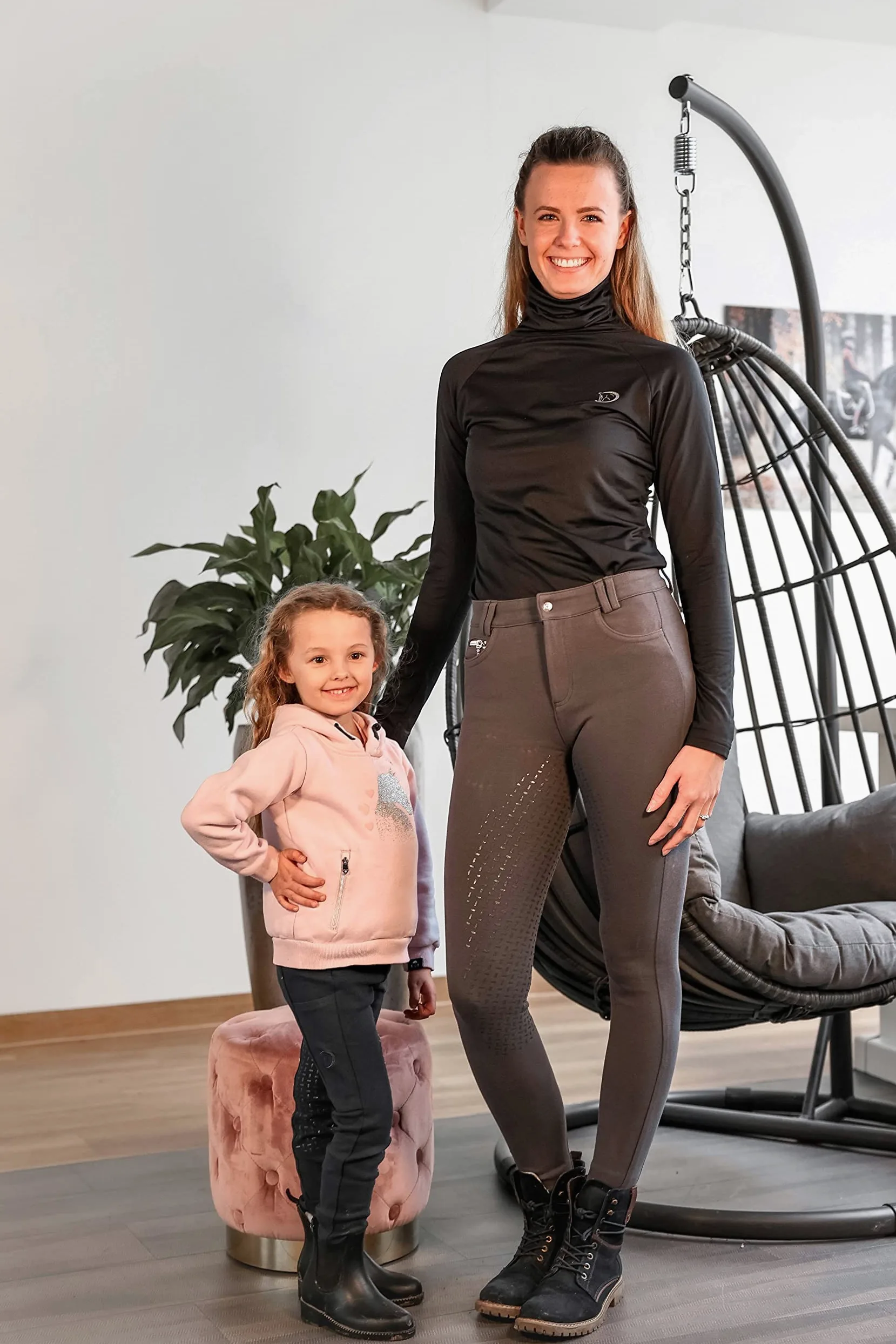 RIDERS CHOICE Pantaloni da equitazione in cotone, con inserto in silicone, per bambini