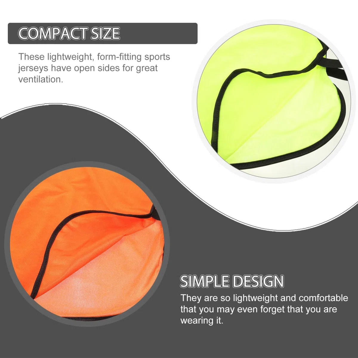 Sosoport 12pezzi Pettorine Sportive Per Allenamento Di Calcio e Basket Gilet Traspiranti e Lavabili Perfetti Per Sport Di Squadra Fluo e Arancio