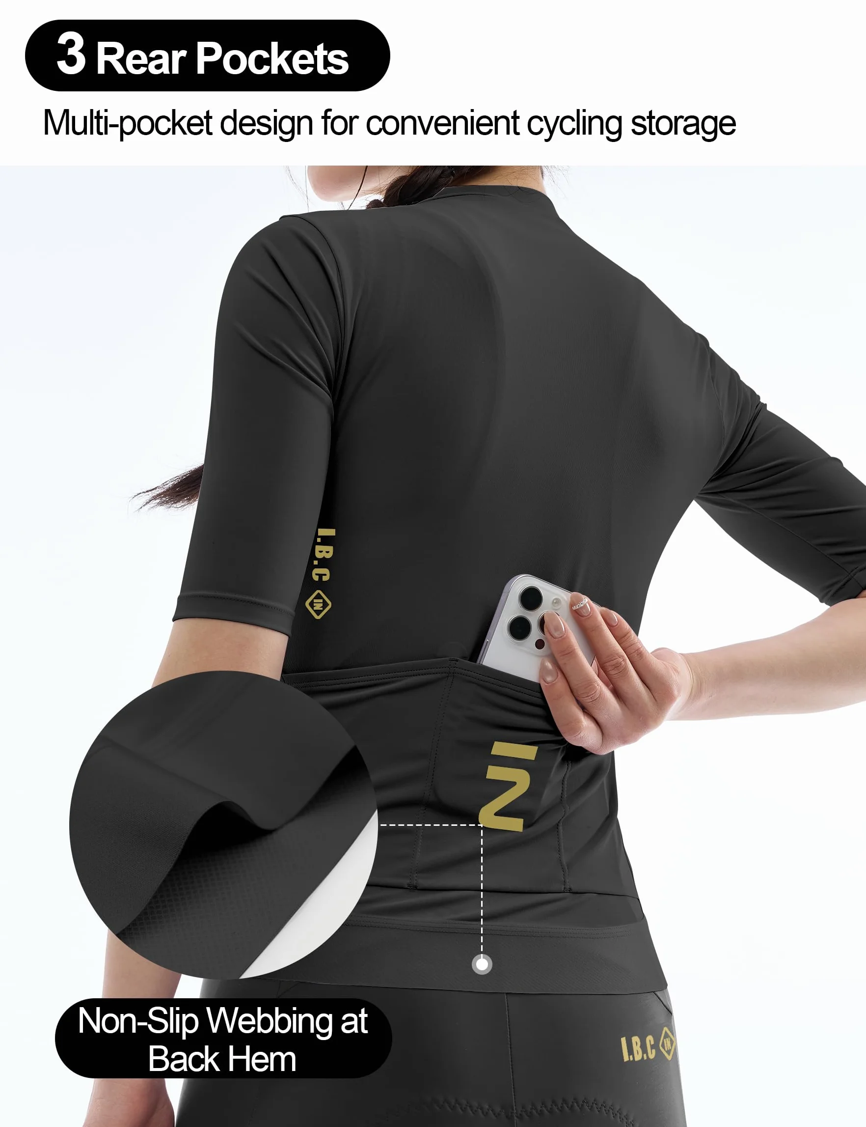 INBIKE Maglia Ciclismo Donna Estiva Maglia MTB Maniche Corte Maglia Bici Anti-Sudore Protezione Solare Traspirante Asciugatura Rapida Elasticizzato 3 Tasche WF879