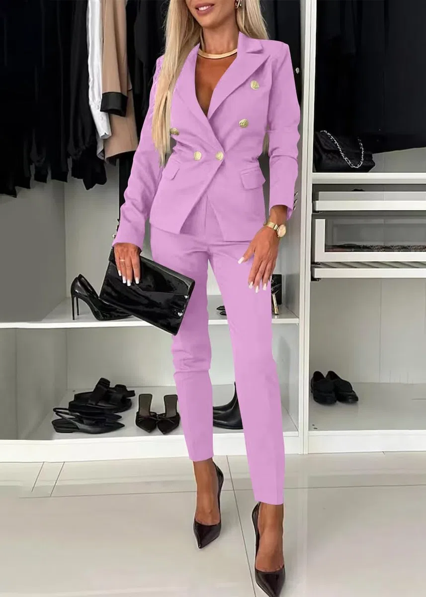 shownicer Tailleur Donna Completo Pantalone Curvy Completo Pantaloni e Giacca Tuta Due Pezzi Ufficio e Lavoro Revers Blazer Tuta Slim Fit Complete Business