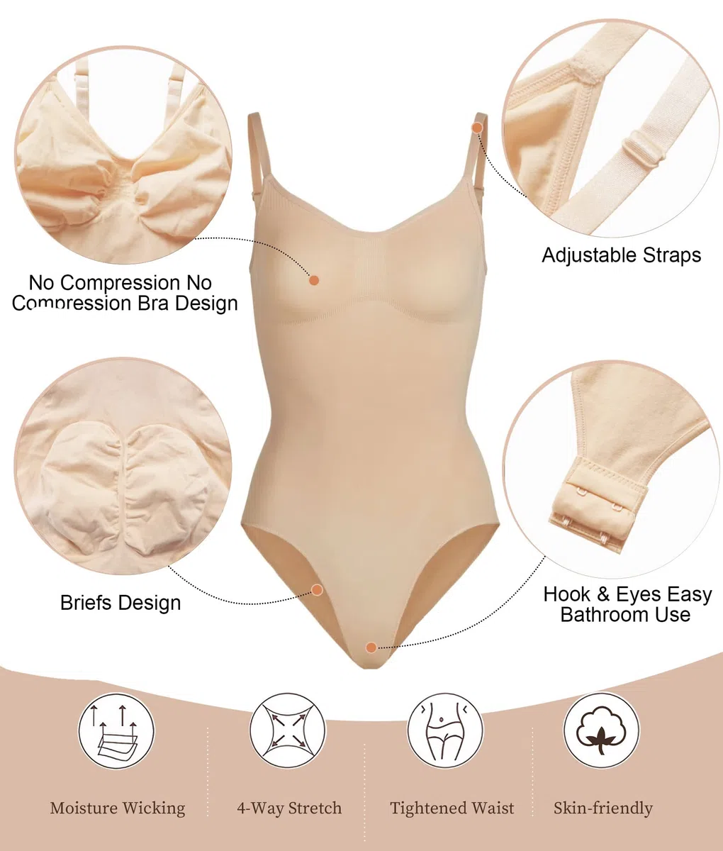 SHAPERX Donna Bodysuit Body Contenitivo Modellante Intimo Snellente Shaper Shaping Shapewear Spallino Regolabile