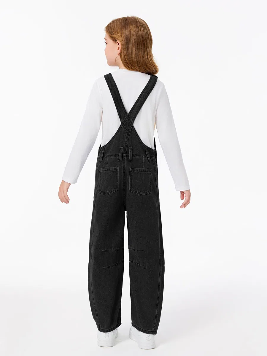 Haloumoning Denim Jumpsuit Girls Jeans Salopette Bambini Senza Maniche Lunghe Tuta Casual Loose Fit Pagliaccetto con Tasche