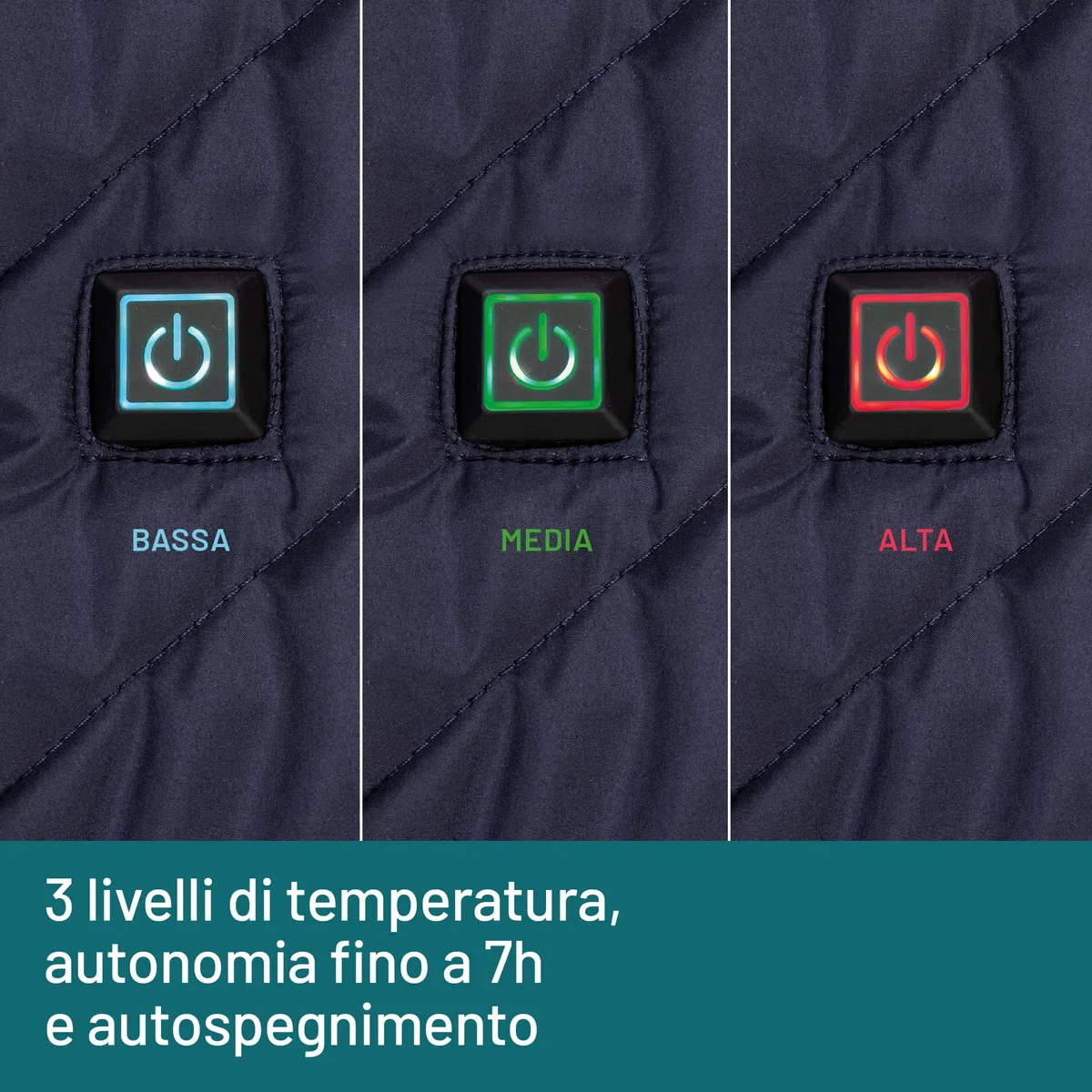 Imetec Heat On The Go Puffer Scarf - Sciarpa Riscaldante Cordless 3 Temperature, Blu - Calore Extra per Collo e Cervicale, Senza Fili Ricaricabile con Powerbank (non incluso)