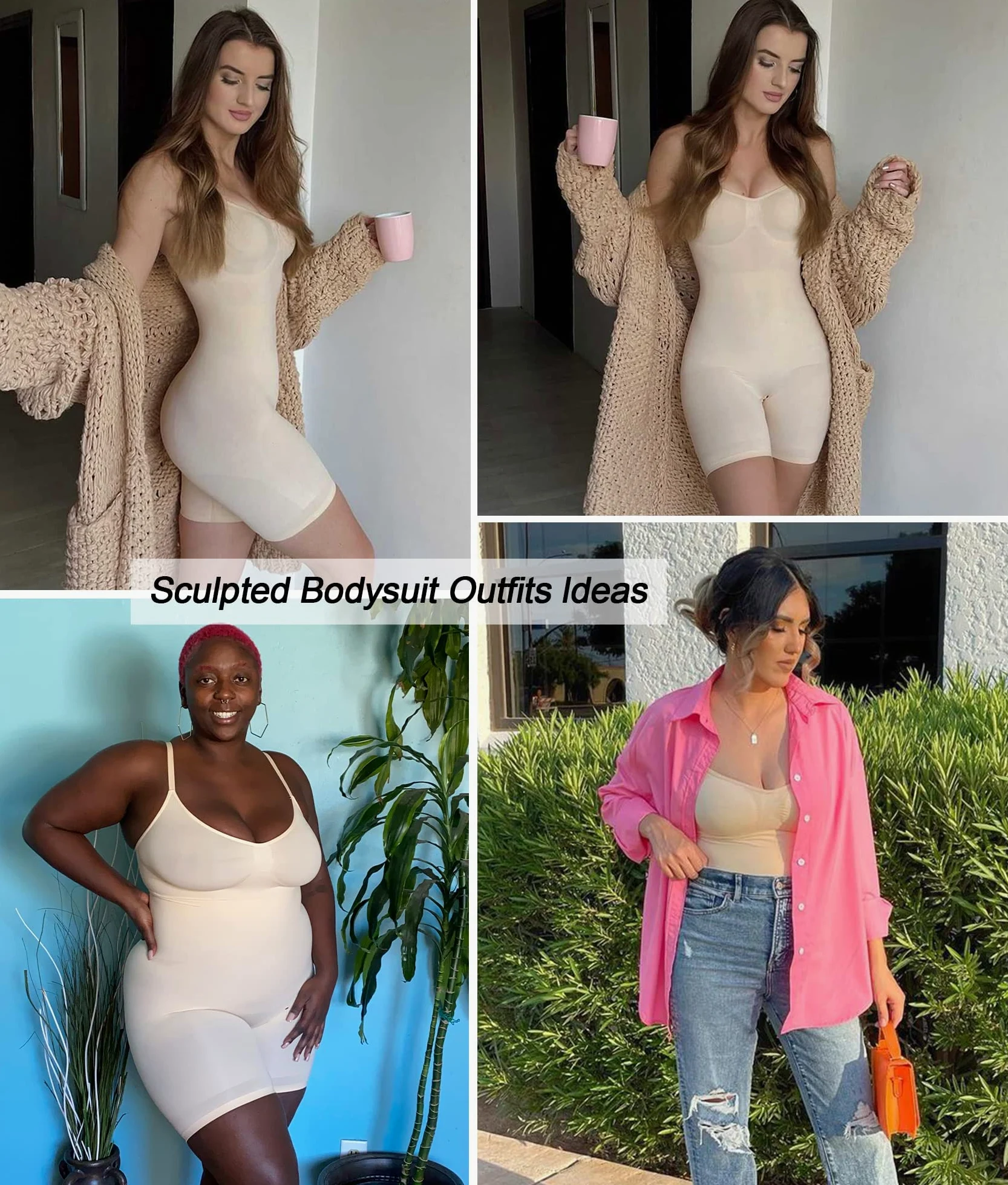SHAPERX Body Contenitivo Modellante Donna Intimo Guaina Contenitiva Snellente Shapewear Bodysuit Invisibile Shaper