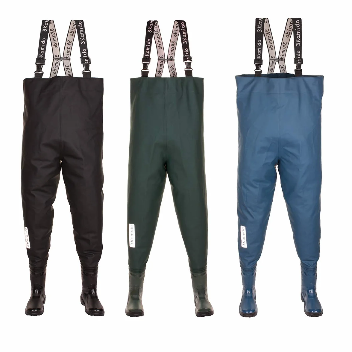 Stivali da Pesca per giovanili, Adolescenti, Junior trampolieri, Nero e Verde, 36, 37, 38, 39 EU, Waders Salopette, Giovani, Suola Solida, Bretelle in Gomma, Borsa per Trasporto