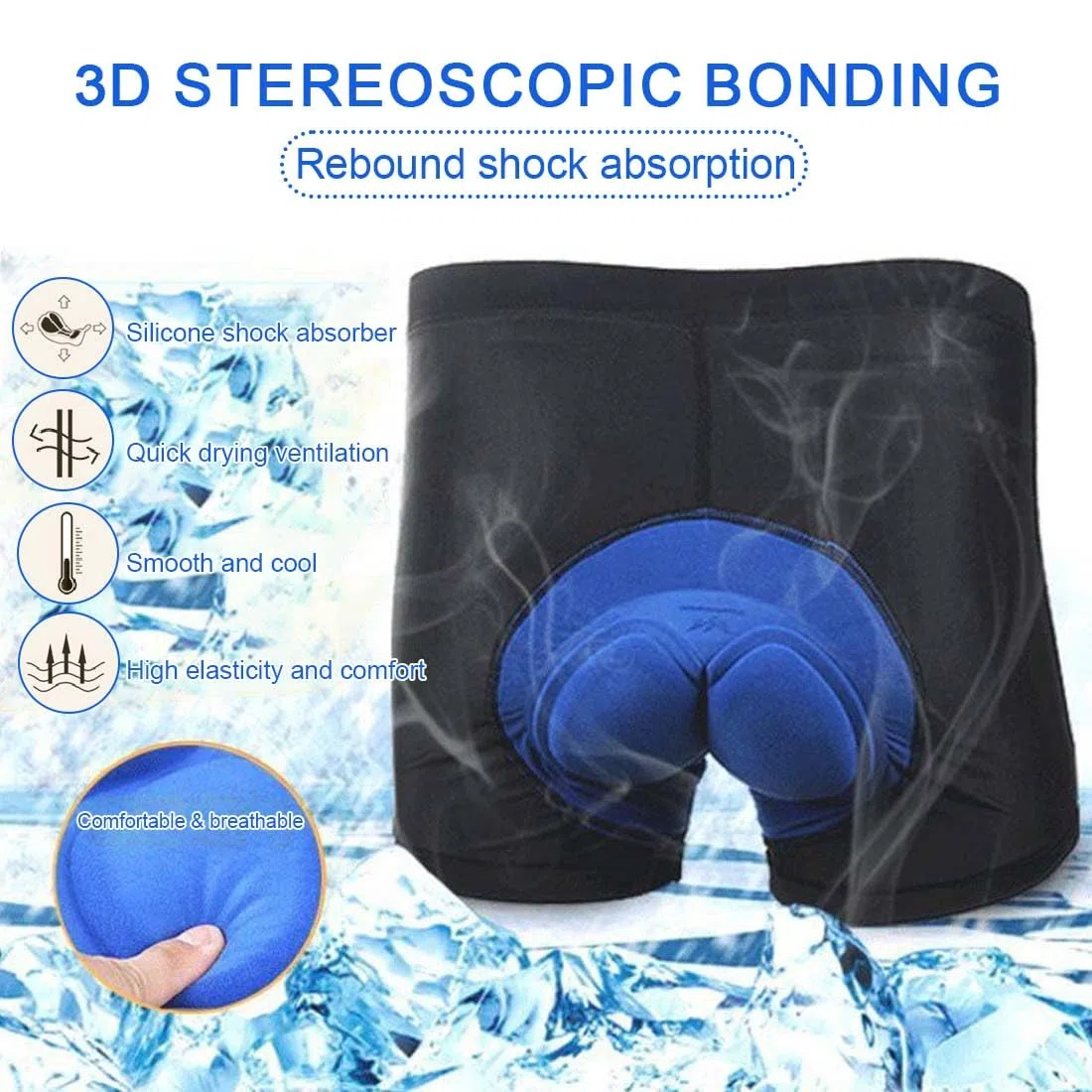 Pantaloncini MTB Uomo,Pantaloncini da Ciclismo Bicicletta,Imbottiti in 3D Gel,Intimo,Mutande,Traspiranti,ad Asciugatura Rapida, Antiscivolo,Gepolstert,Kurz Atmungsaktive,Elastische