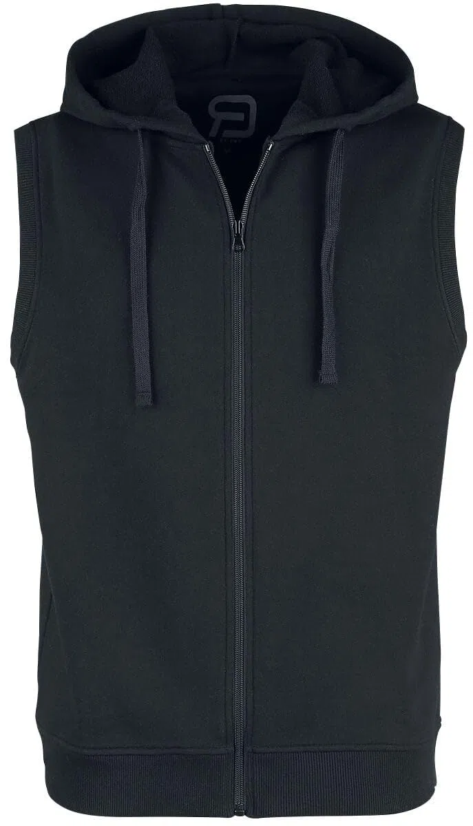 RED by EMP Uomo Gilet Nero con Cappuccio