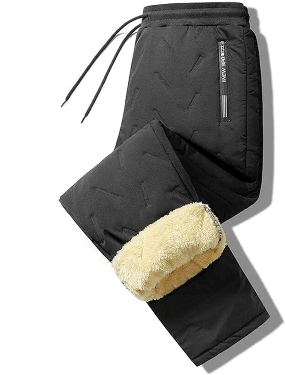 Pantaloni Impermeabili Foderati in Pile, Pantaloni da Tuta Caldi Invernali, Pantaloni Termici Invernali Impermeabili A Vita Alta