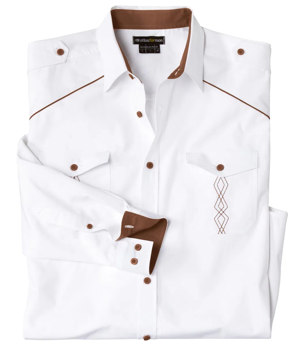 ATLAS FOR MEN - Camicia da Uomo - Manica Lunga - Disponibile nelle Taglie Grandi da M a 5XL