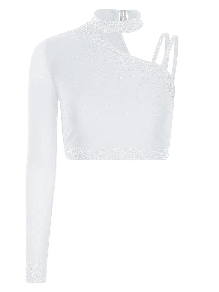 Vestito La Danza Contemporanea Donna Ensemble con Spalla Nuda Camicetta E Pantaloncino La Danza Lirica Moderna