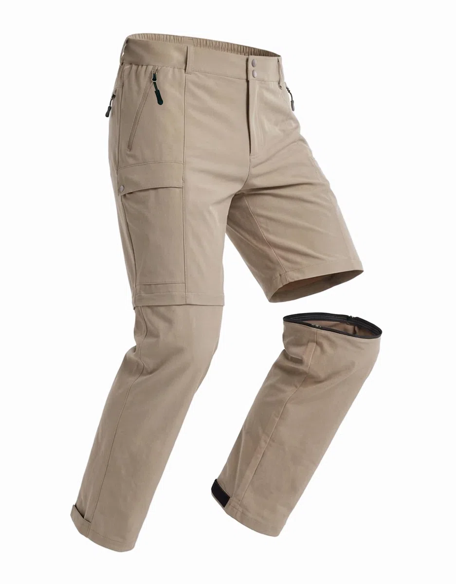 GymBrave Pantaloni da Trekking Uomo Zip-off, Leggeri e Traspiranti, Pantaloni Outdoor Cargo con Tasche Multiple, Estate, Escursionismo, Campeggio e Lavoro