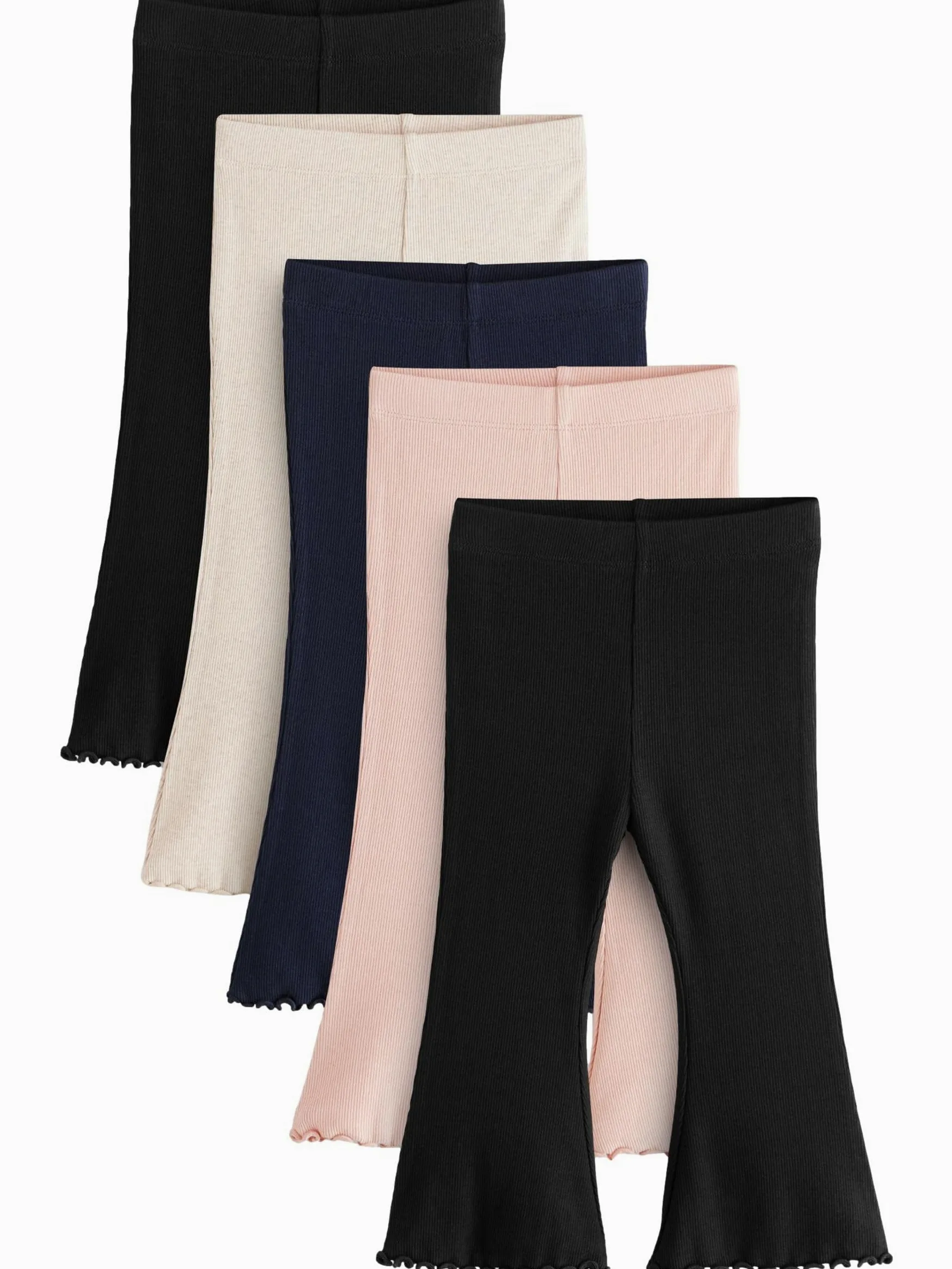 NEXT Ragazza Confezione 5 Leggings Svasati a Coste