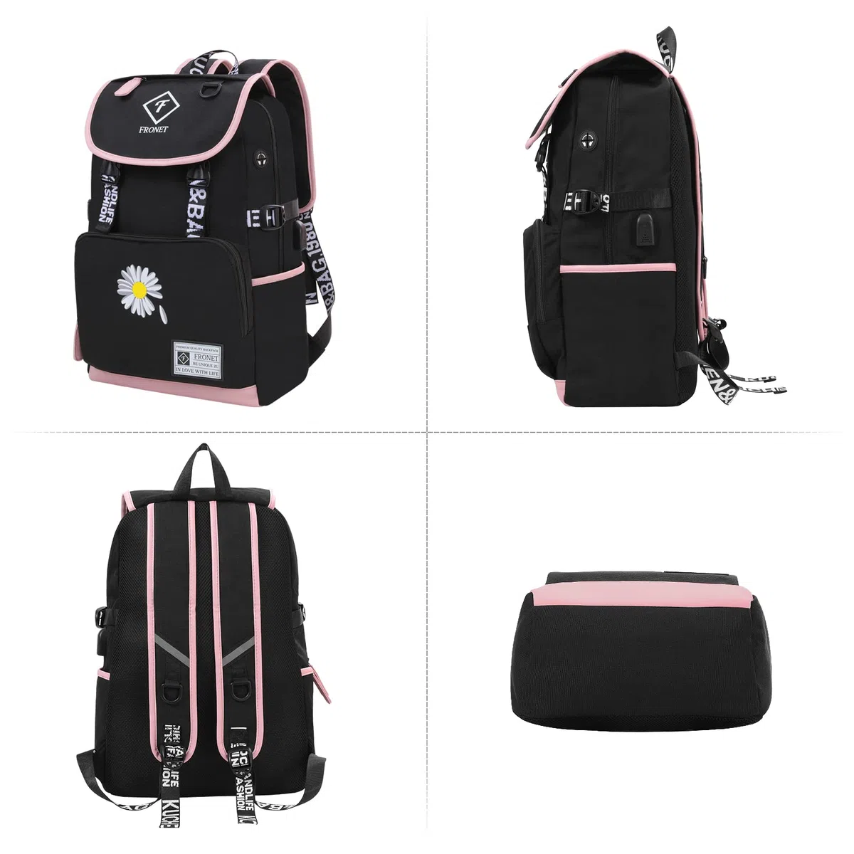Zaino Scuola Media Superiore Ragazza Elementare, Zaini per la Scuola per 8-18 Anni Bimba Donna Adolescenti Bambina, Zainetti per Bambini, per Ragazze Ragazzo, Scatola per il Pranzo/Astuccio Set